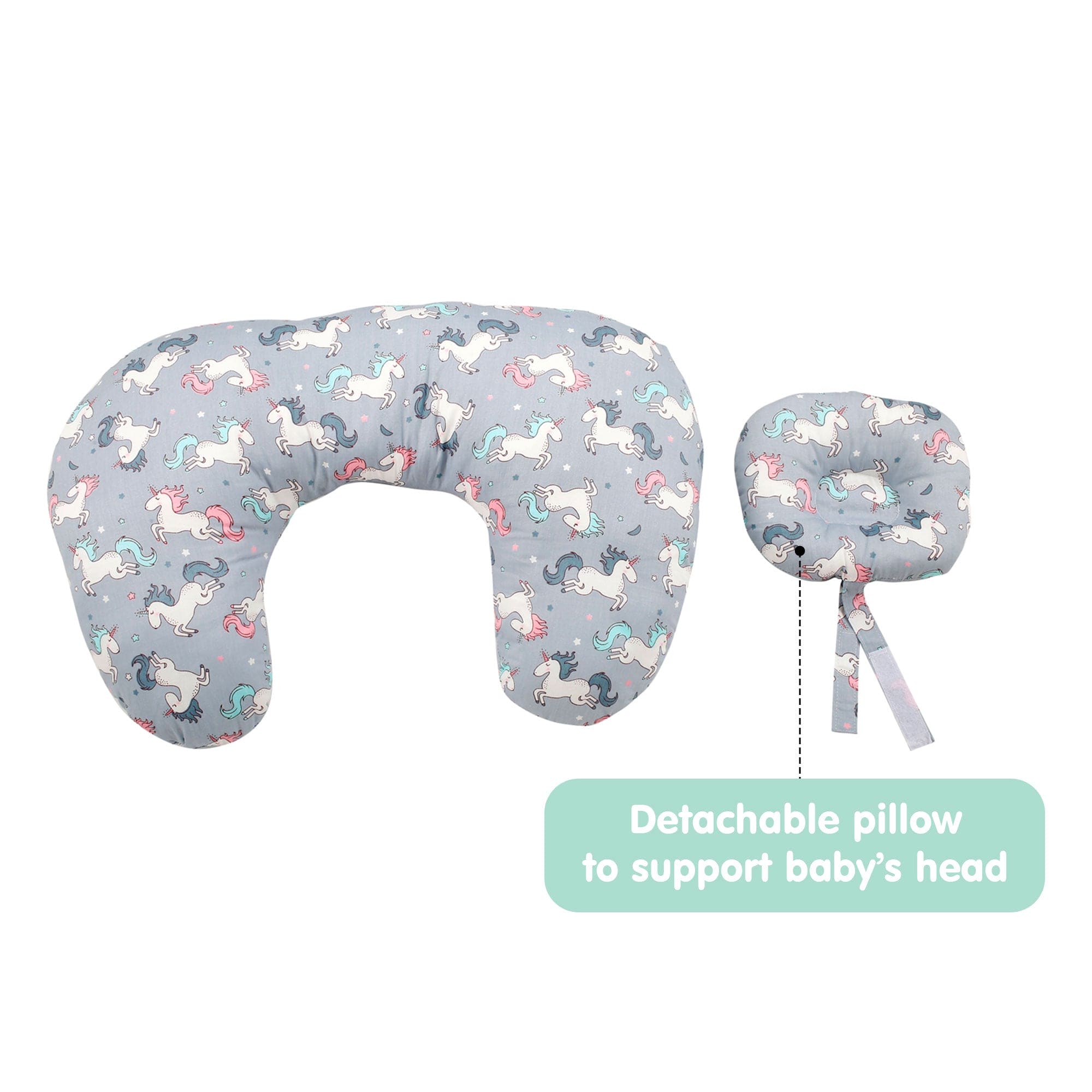 Unicorn Grey Feeding Pillow