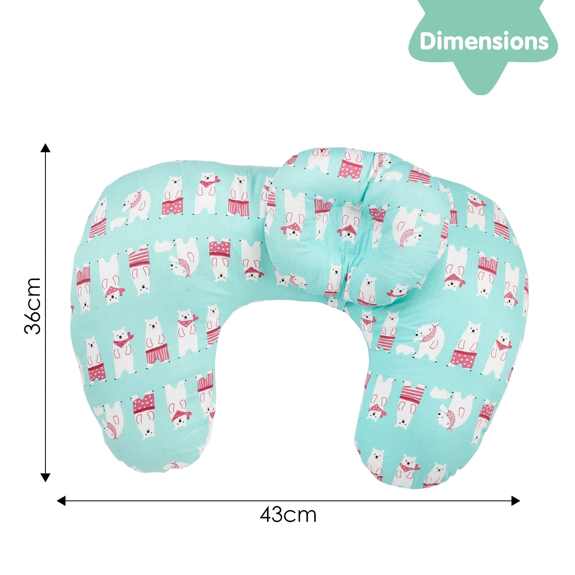 Polar Bear Sea Green Feeding Pillow