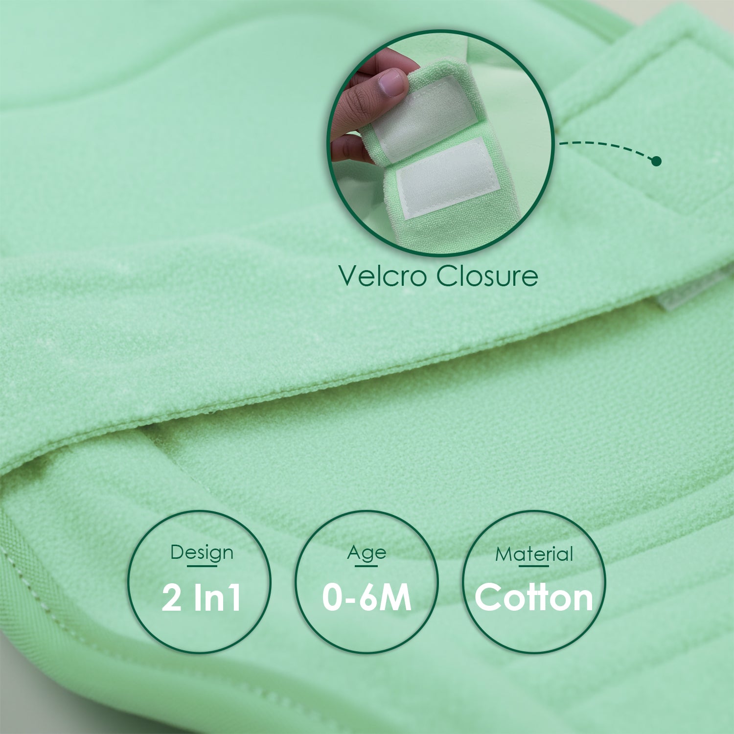 Baby Moo 2-in-1 Ergonomic Baby Carrier & Feeding Pillow - Mint Green