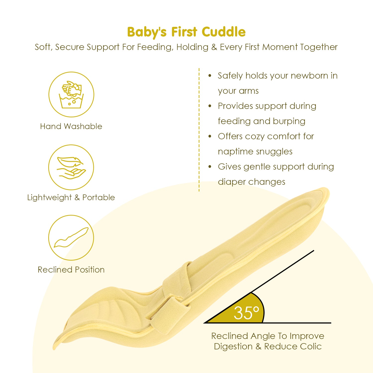 Baby Moo 2-in-1 Ergonomic Baby Carrier & Feeding Pillow - Yellow