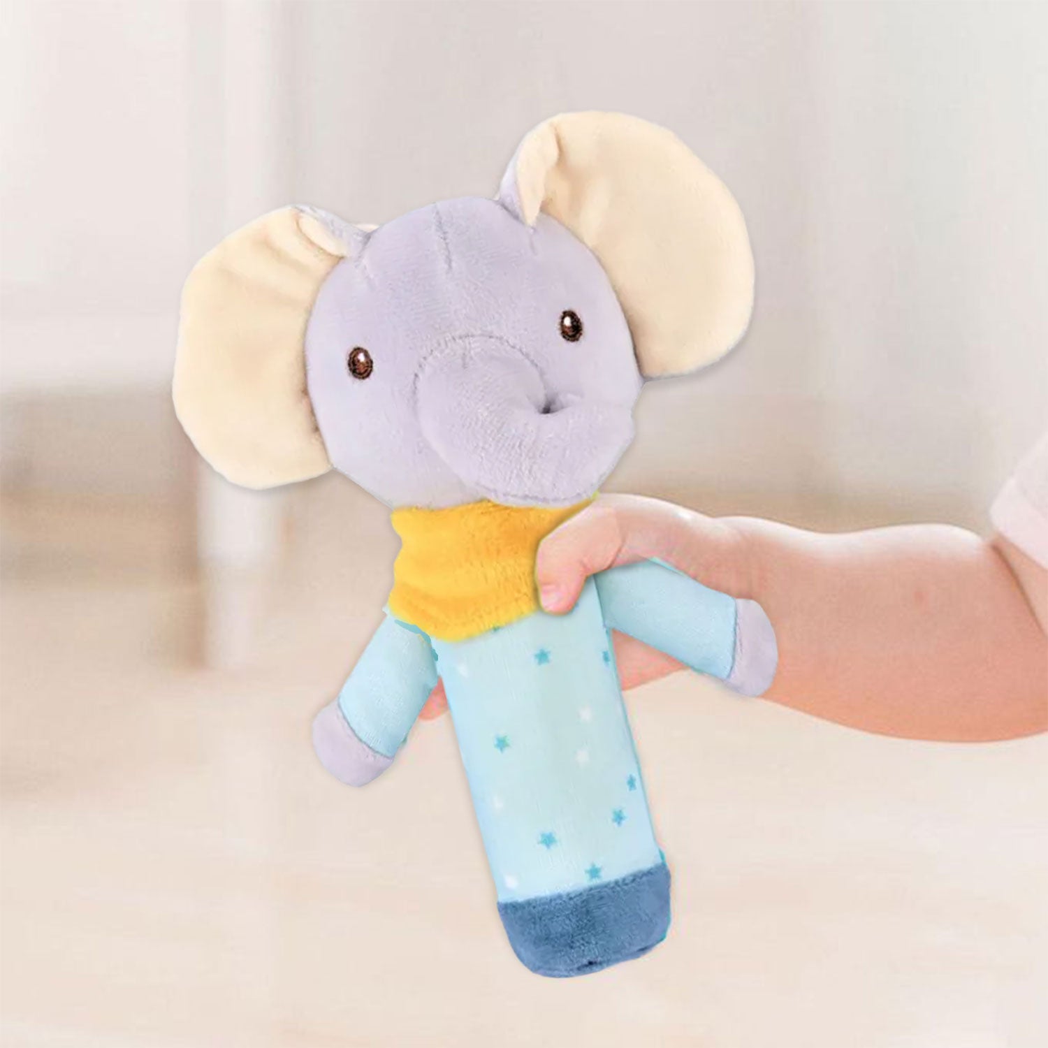 Baby Moo Ellie's Melodies 2 Pack Squeaker Handheld Rattle Toy - Blue