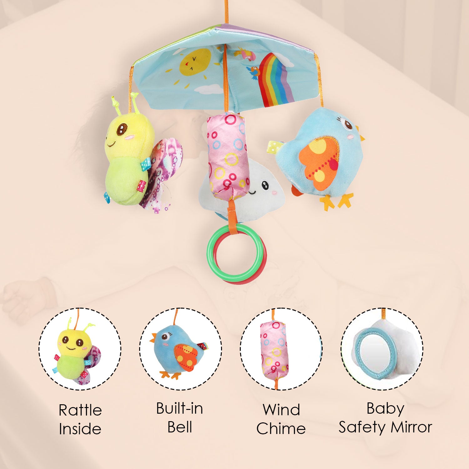 Chirpy Birdies Multicolour Musical Cot Mobile