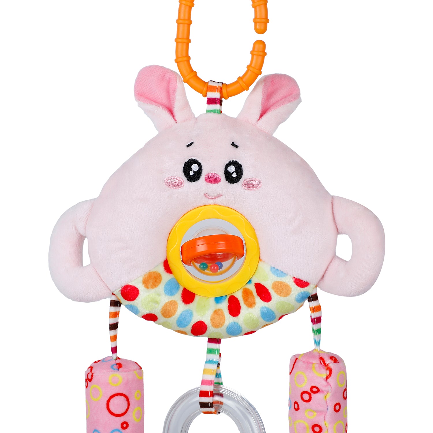 Baby Moo Berry And Carrot Wind Chime With Squeaker Hanging Toy With Teether - Pink