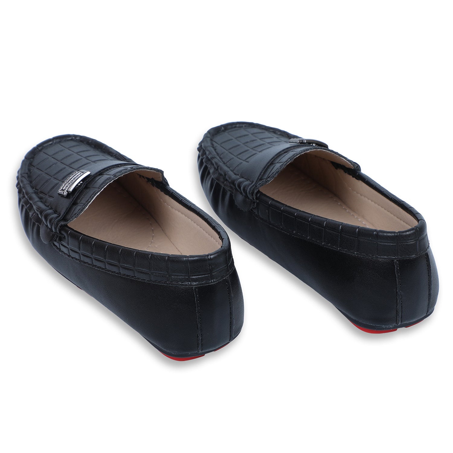 Baby Moo x Bash Kids Embossed Leatherite Loafer Shoes - Black