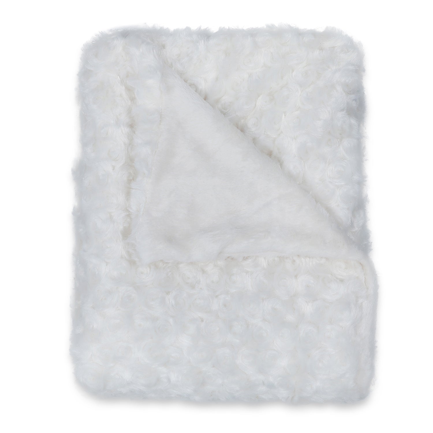 Baby Moo Swirl Fur Luxurious Blanket - Cream - Baby Moo