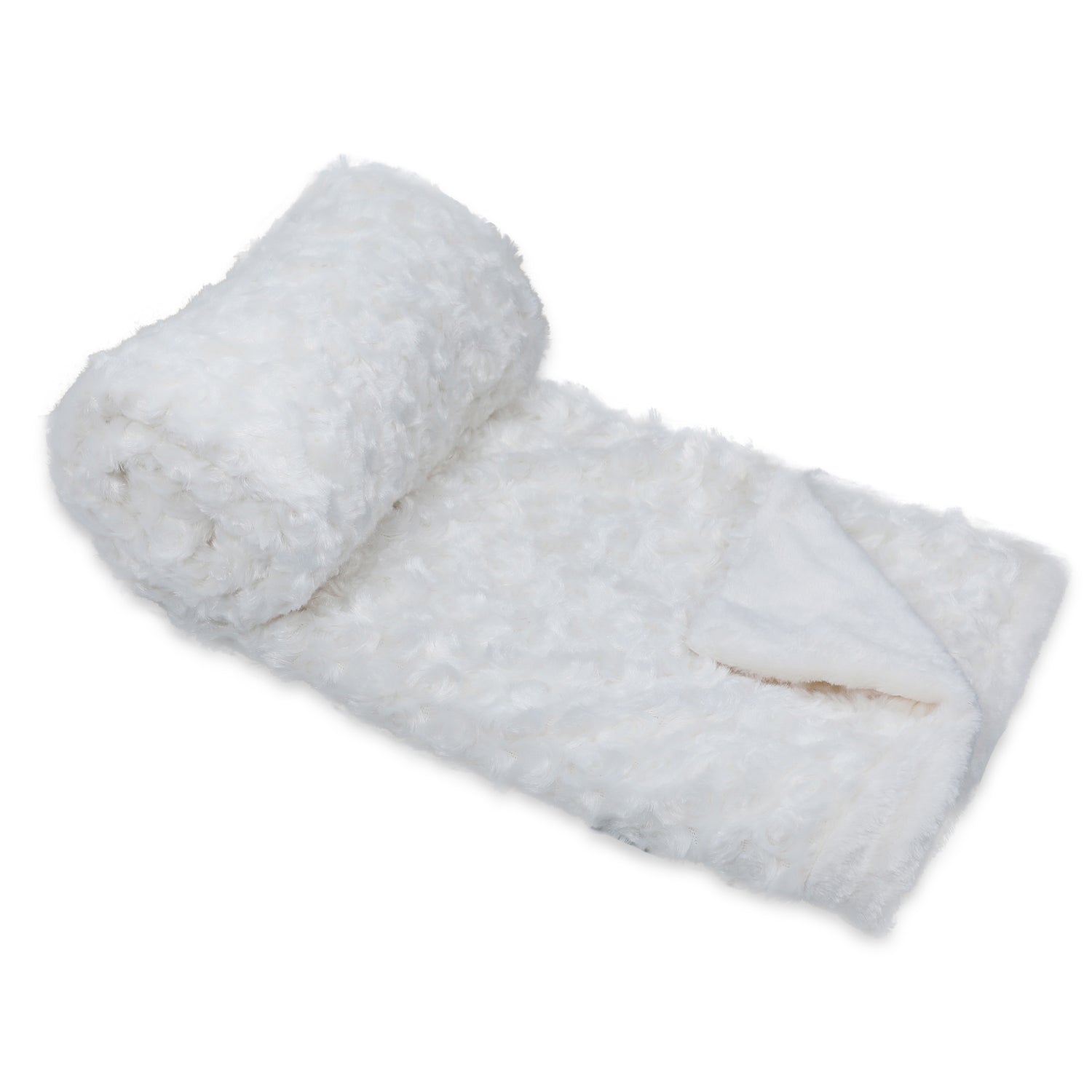 Baby Moo Swirl Fur Luxurious Blanket - Cream - Baby Moo