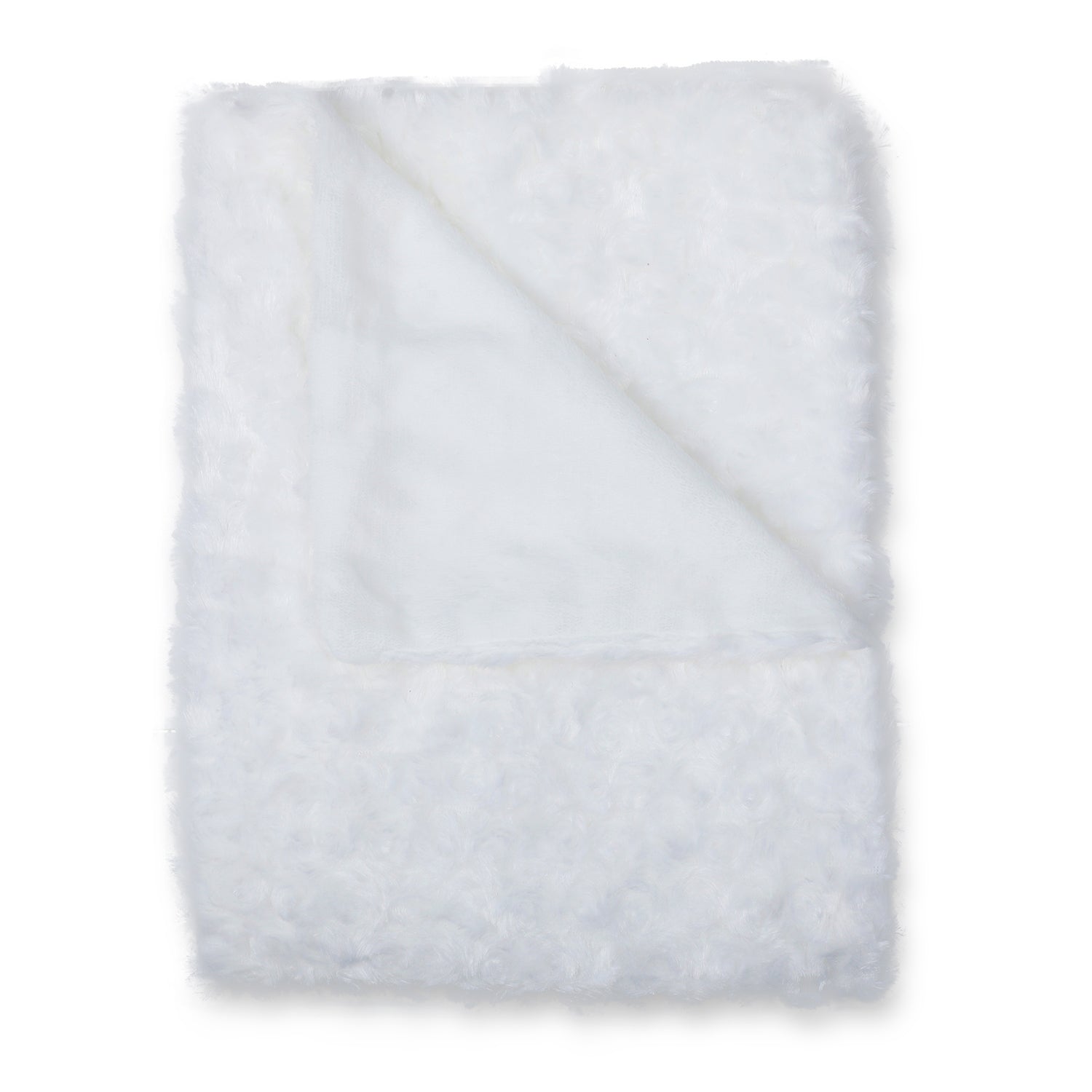 Baby Moo Swirl Fur Luxurious Blanket - White - Baby Moo