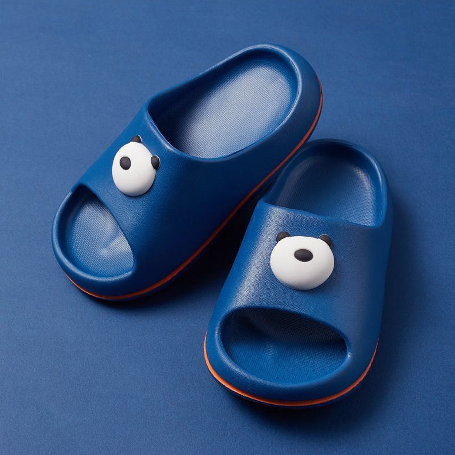 Baby Moo Panda Flip Flop Sliders - Blue - Baby Moo
