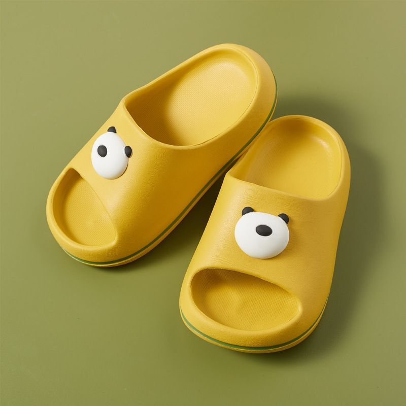 Baby Moo Panda Flip Flop Sliders - Lime Green - Baby Moo