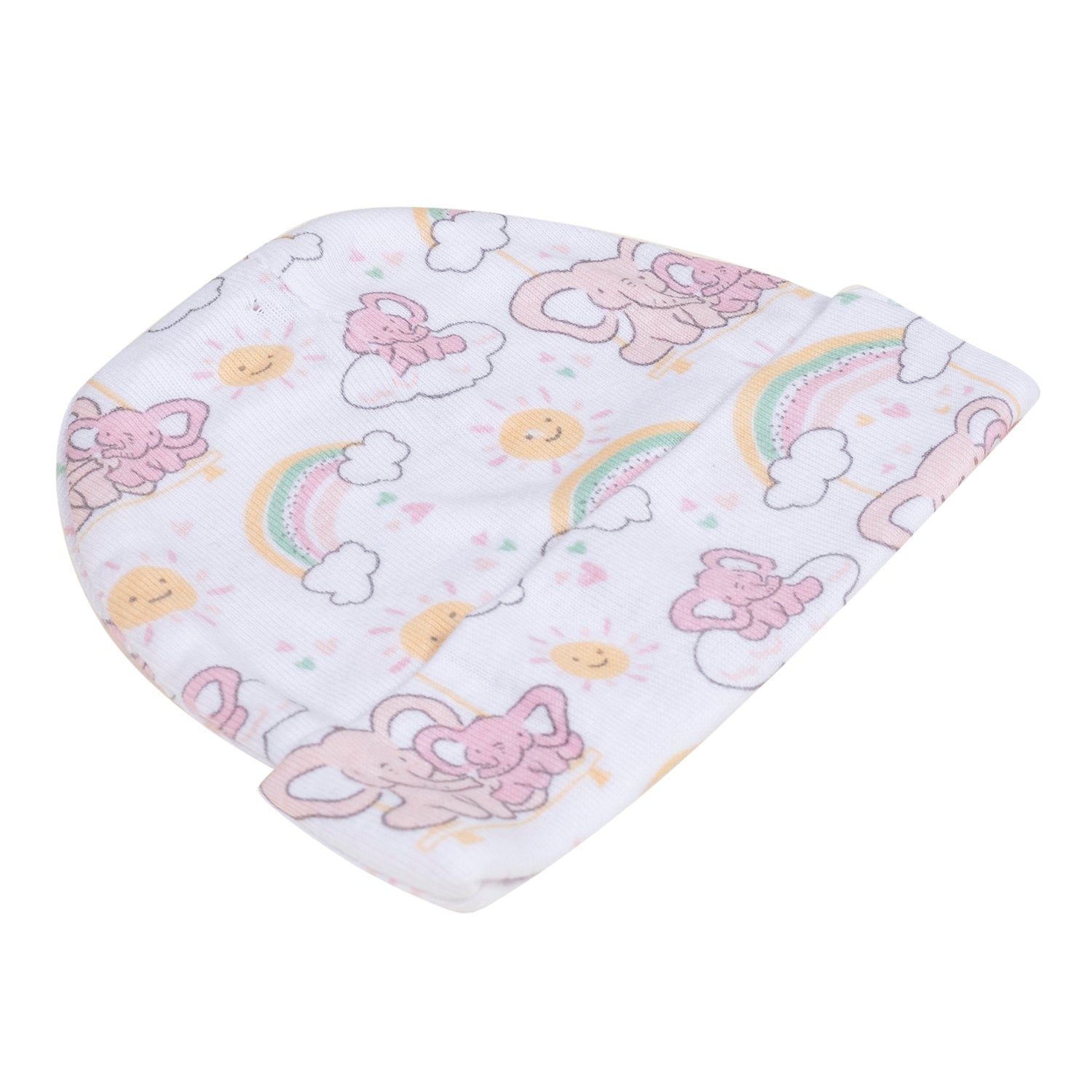Baby Moo Princess Perfection Infants Ultra Soft 100% Cotton All Season Pack of 5 Caps - Pink