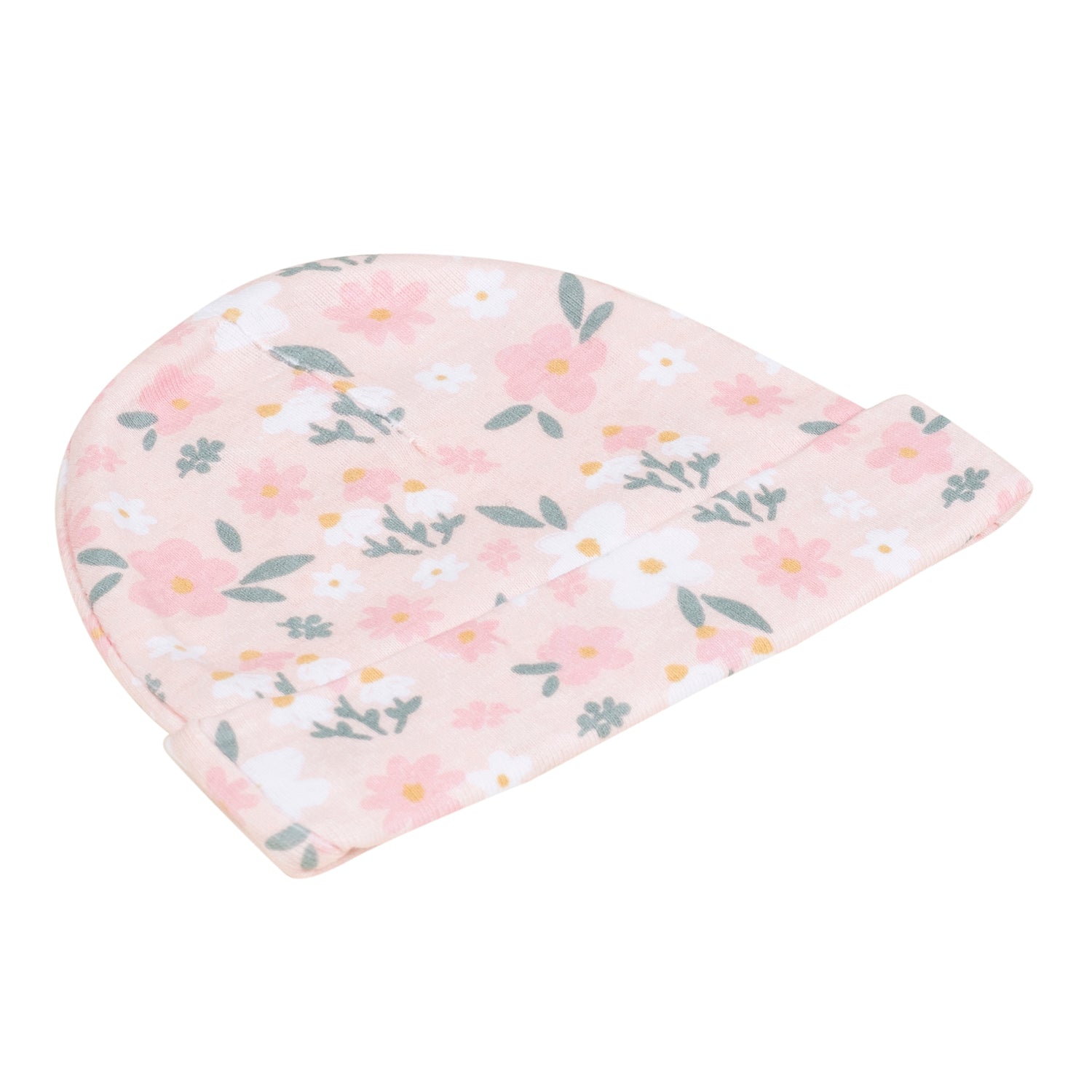 Baby Moo Floral Print Infants Ultra Soft 100% Cotton All Season Pack of 5 Caps - Pink