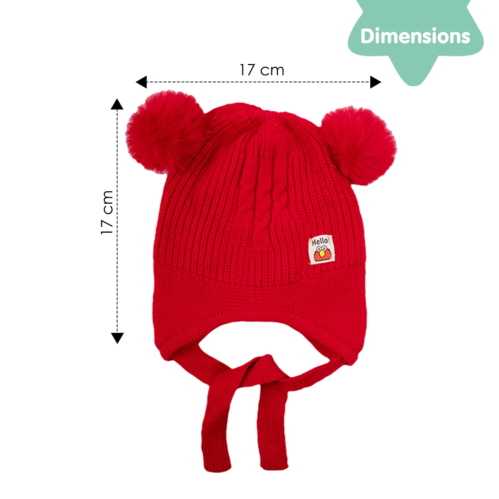 Baby Moo Solid Infant To Toddler Winter Beanie Woollen Cap - Red