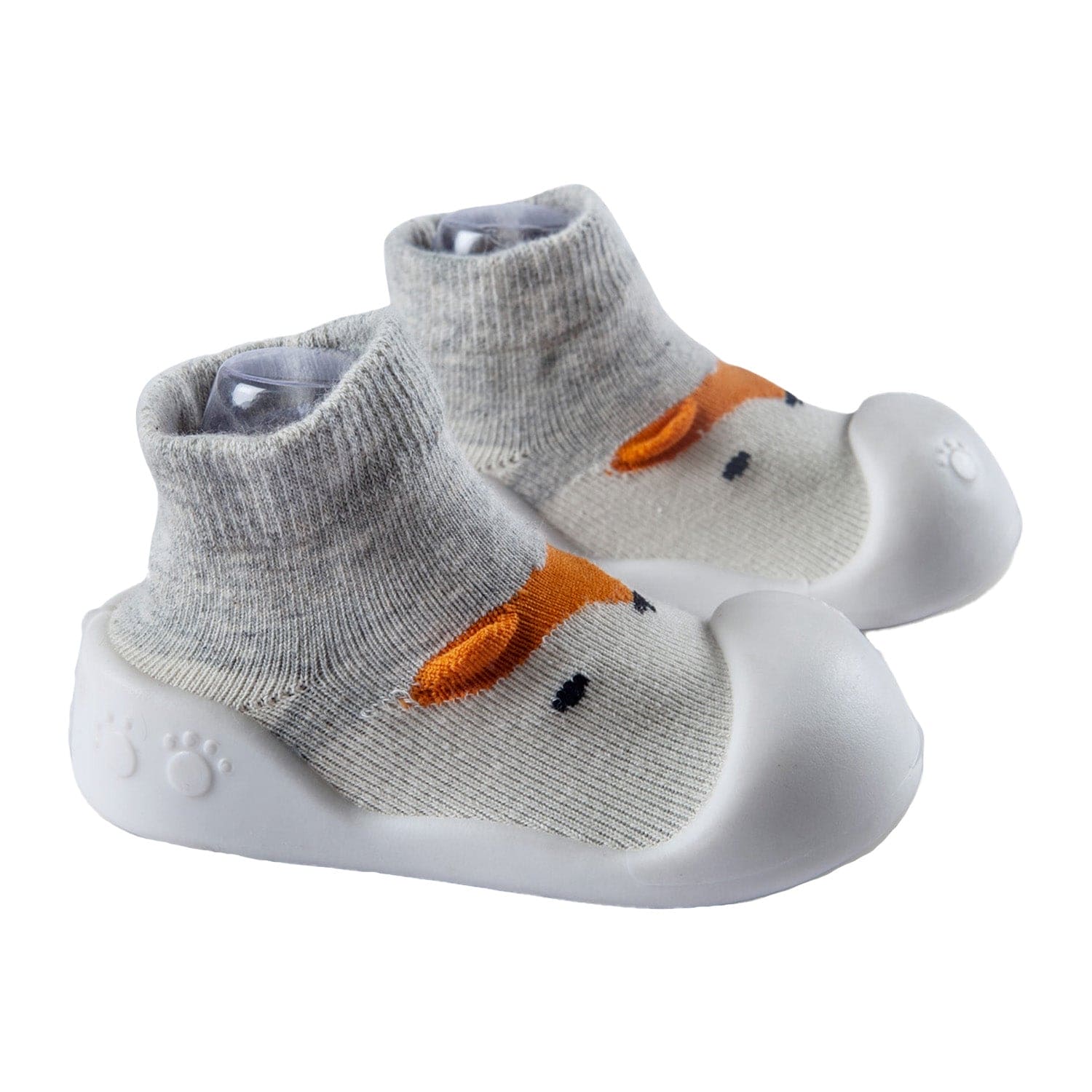 Newborn Anti-Skid Rubber Sole Slip-On Shoes Fox - Grey