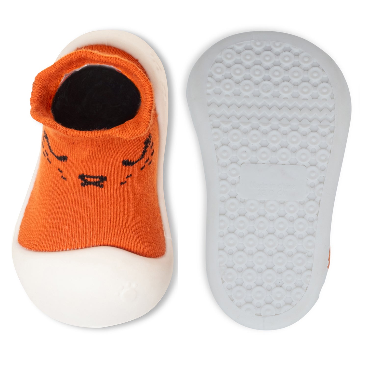 Baby Moo Fantastic Fox Anti-Skid Rubber Sole Comfy Slip-On Sock Shoes - Brown