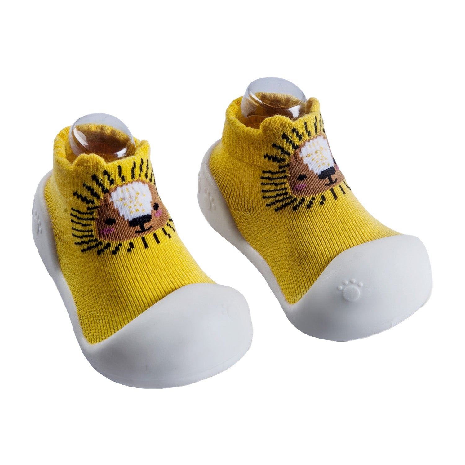 Newborn Anti-Skid Rubber Sole Slip-On Shoes Lion - Yellow