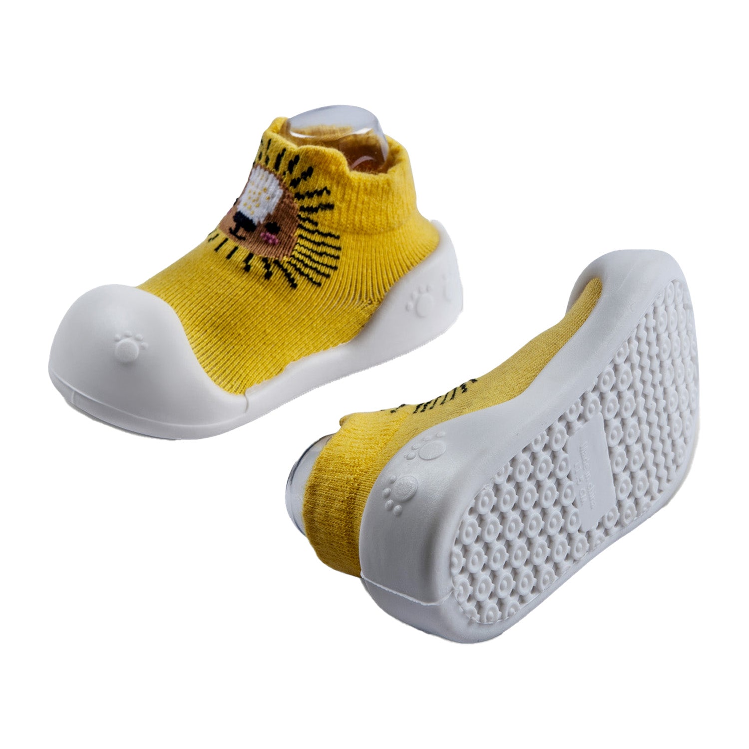 Newborn Anti-Skid Rubber Sole Slip-On Shoes Lion - Yellow