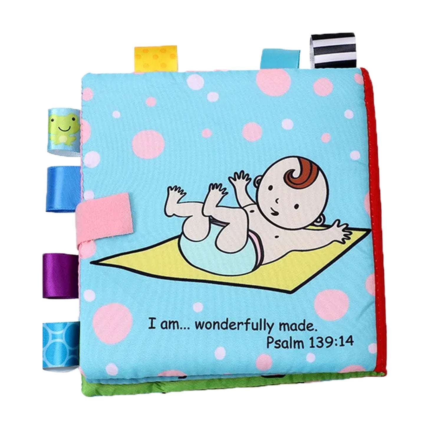 Baby Moo Little Learner Baby With Squeaker And Rustle Paper Sound Cloth Book  - Blue