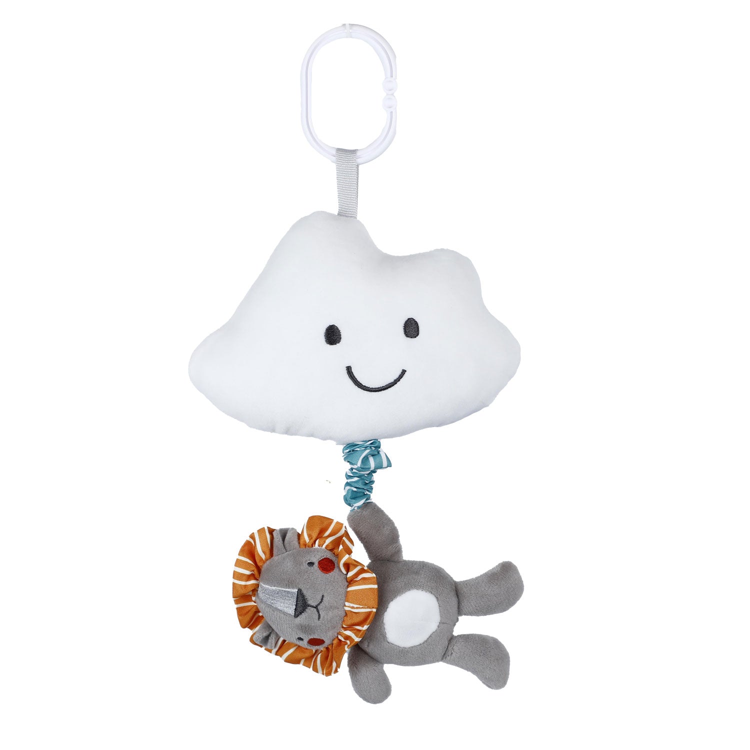 Baby Moo Smiling Cloud Hanging Musical Pulling Toy - Grey