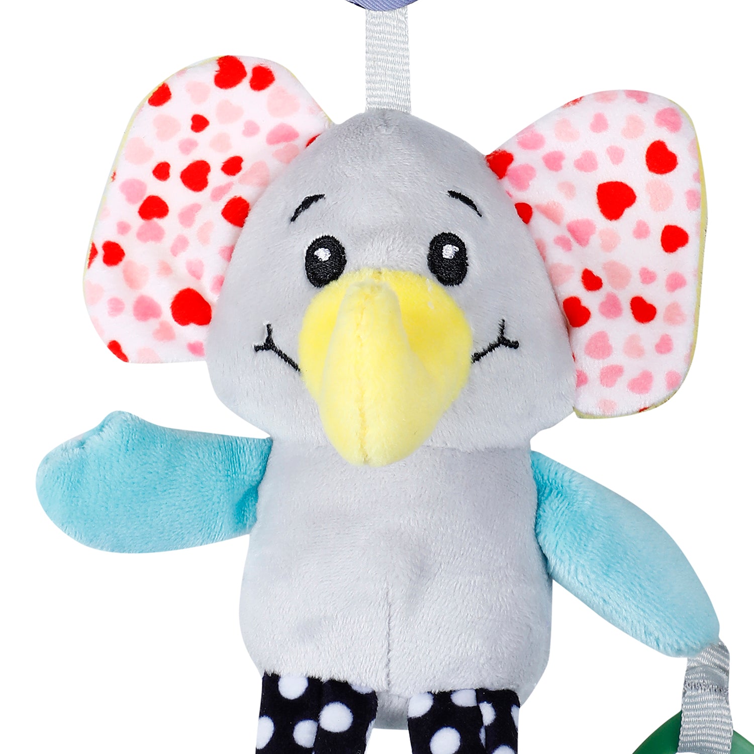 Baby Moo Elephant Sensory Wind Chime Hanging Toy With Teether - Blue