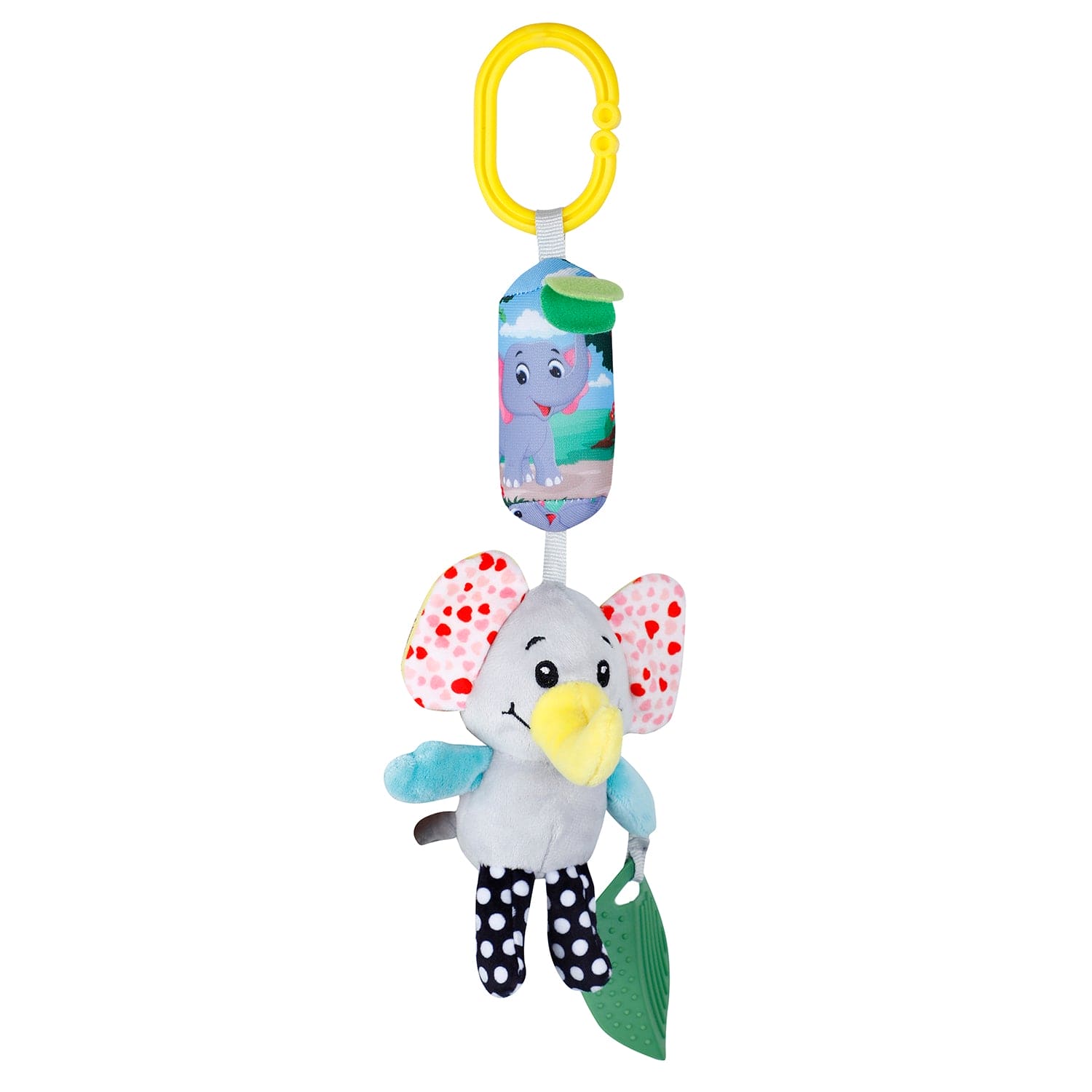 Baby Moo Elephant Sensory Wind Chime Hanging Toy With Teether - Blue