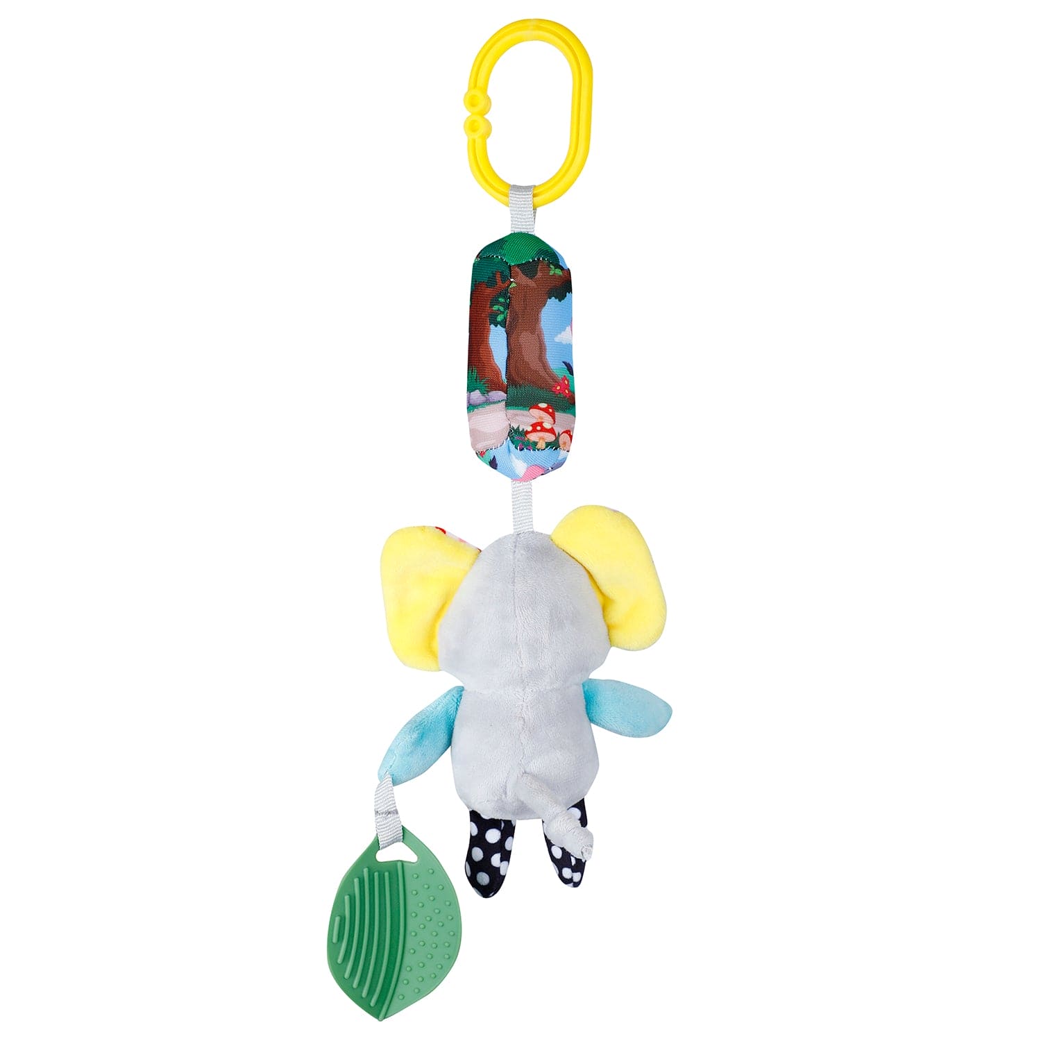 Baby Moo Elephant Sensory Wind Chime Hanging Toy With Teether - Blue