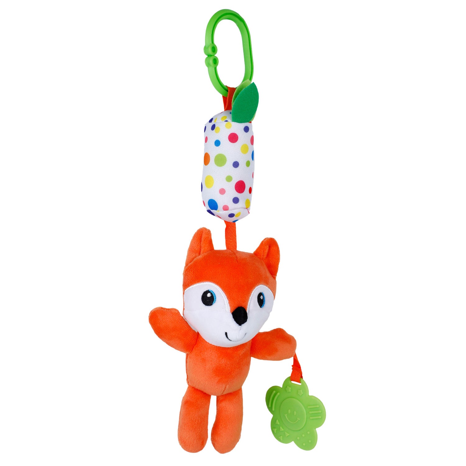Baby Moo Fox Sensory Wind Chime Hanging Toy With Teether - Orange