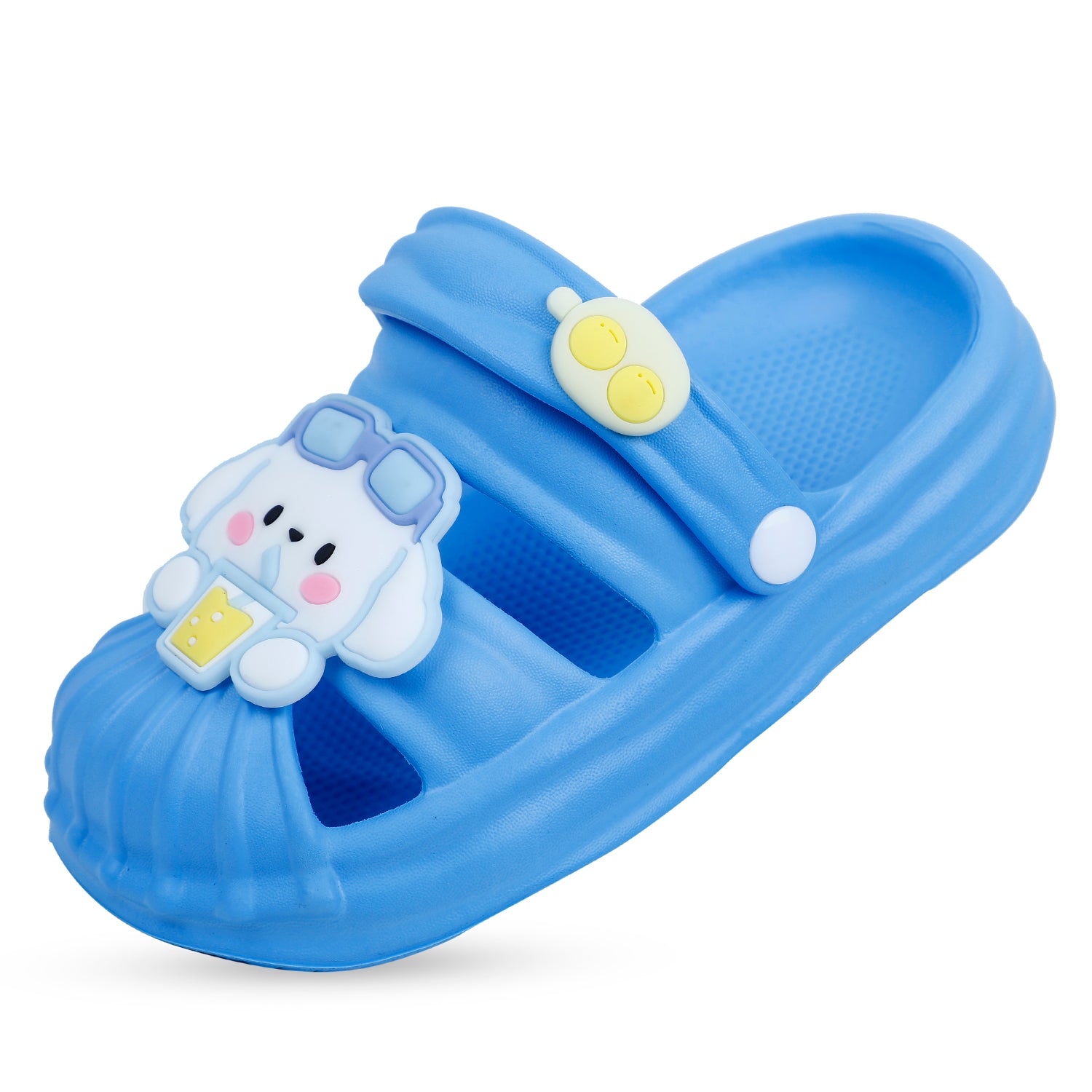 Baby Moo Chilling Puppy Applique Waterproof Anti-Skid Sling Back Clogs - Blue - Baby Moo