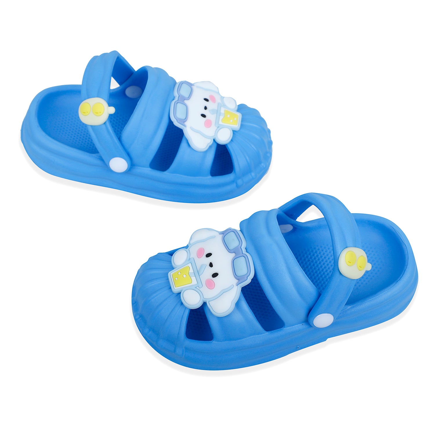 Baby Moo Chilling Puppy Applique Waterproof Anti-Skid Sling Back Clogs - Blue - Baby Moo