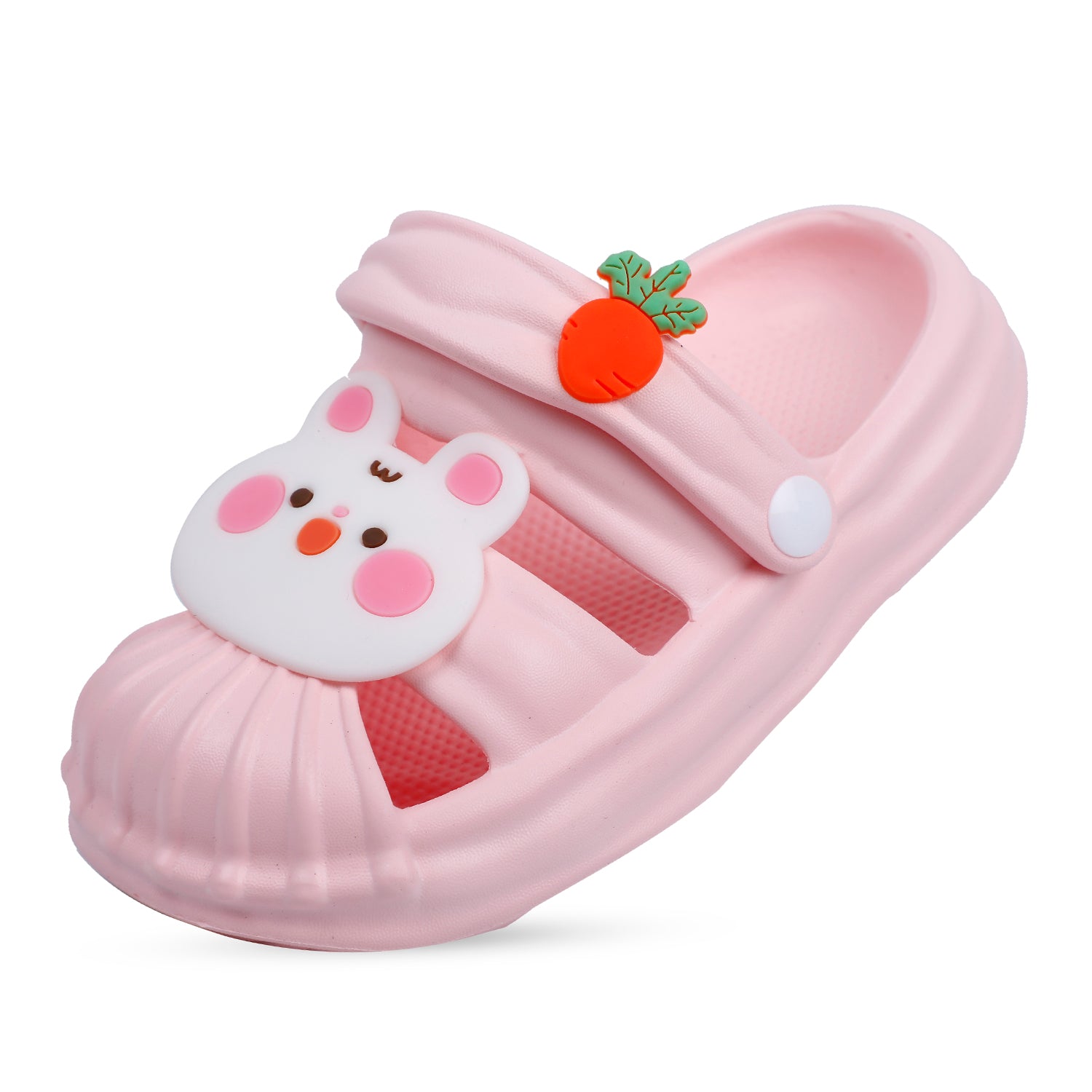 Baby Moo Cute Bunny Applique Waterproof Anti-Skid Sling Back Clogs - Pink - Baby Moo