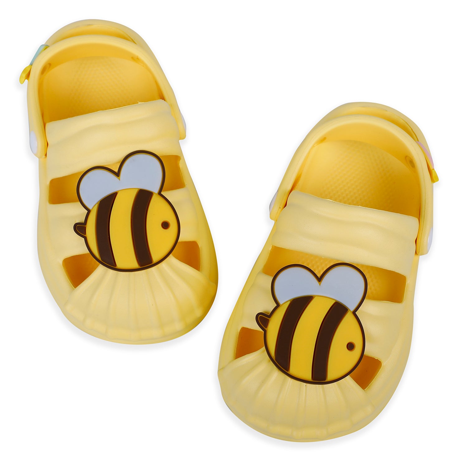 Baby Moo Buzzing Bee Applique Waterproof Anti-Skid Sling Back Clogs - Yellow - Baby Moo
