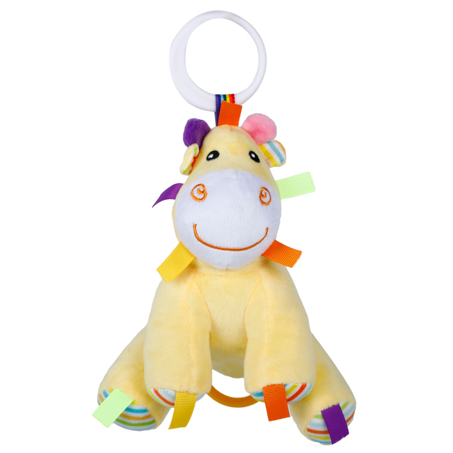 Baby Moo Baby Giraffe Hanging Musical Pulling Toy - Yellow