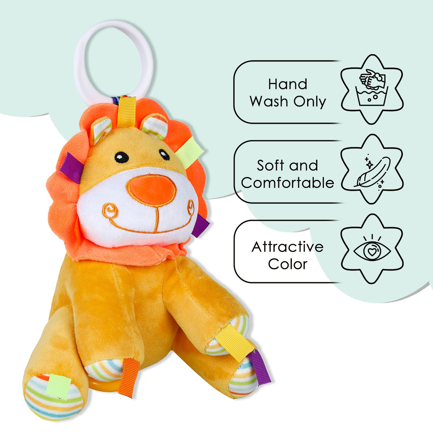 Baby Moo Lion King Hanging Musical Pulling Toy - Mustard