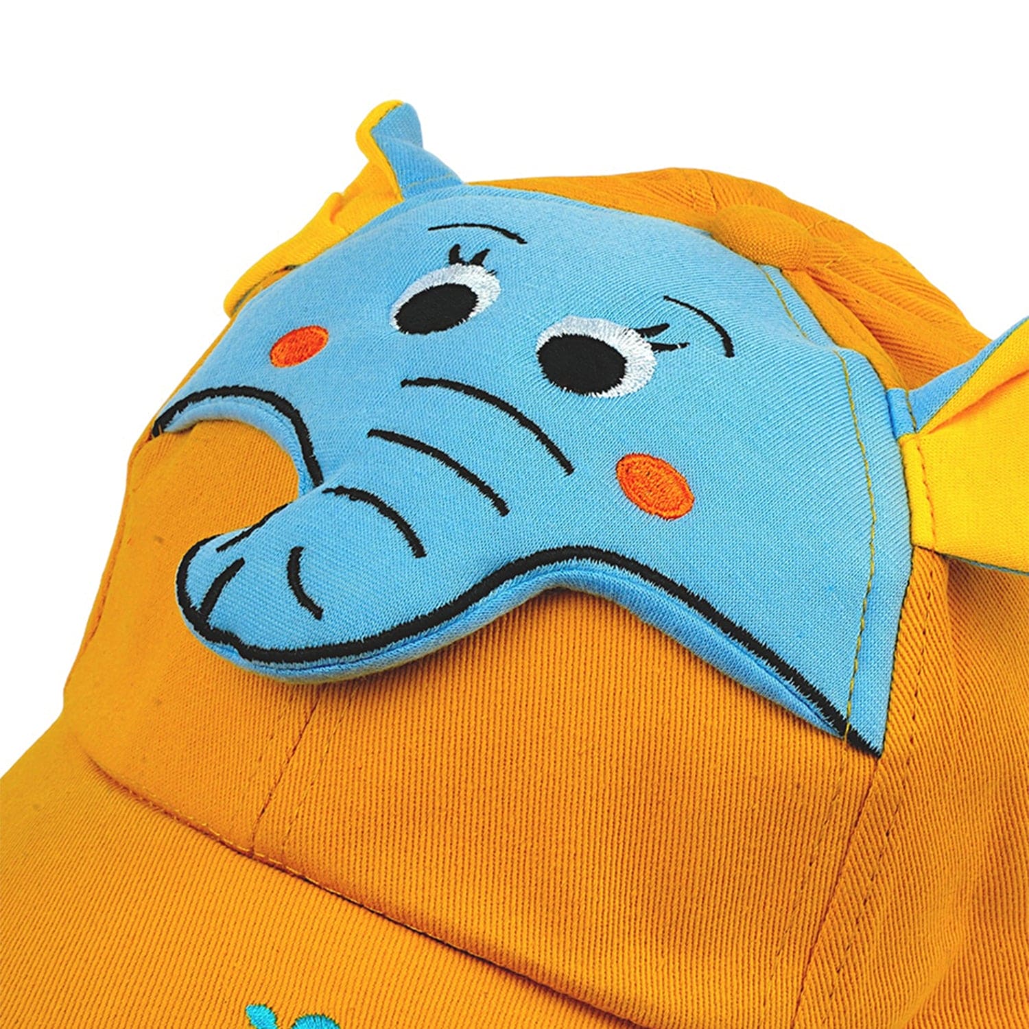 Baby Moo 3D Elephant Cartoon Character Cap - Yellow, Blue