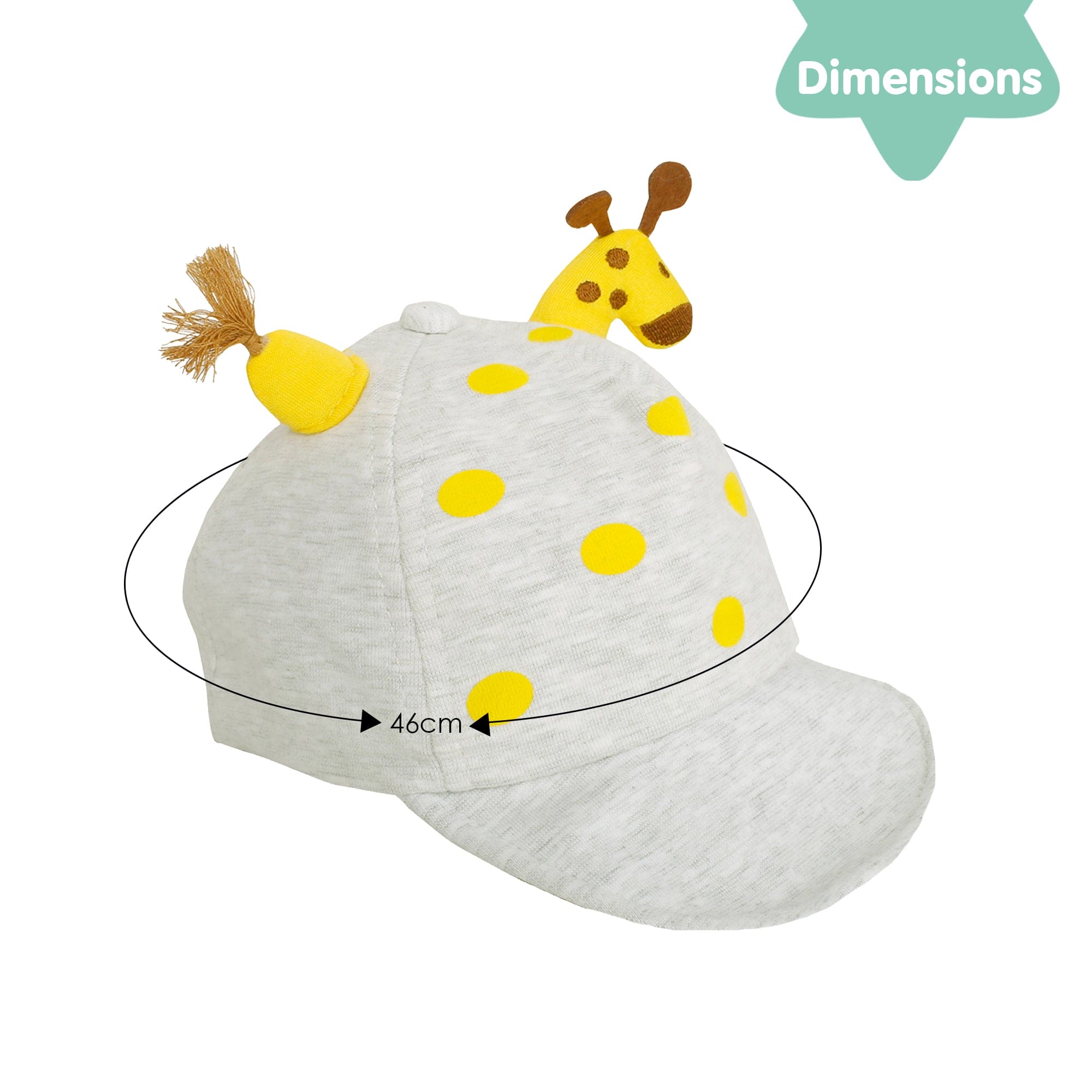 Baby Moo 3D Giraffe Grey Cap