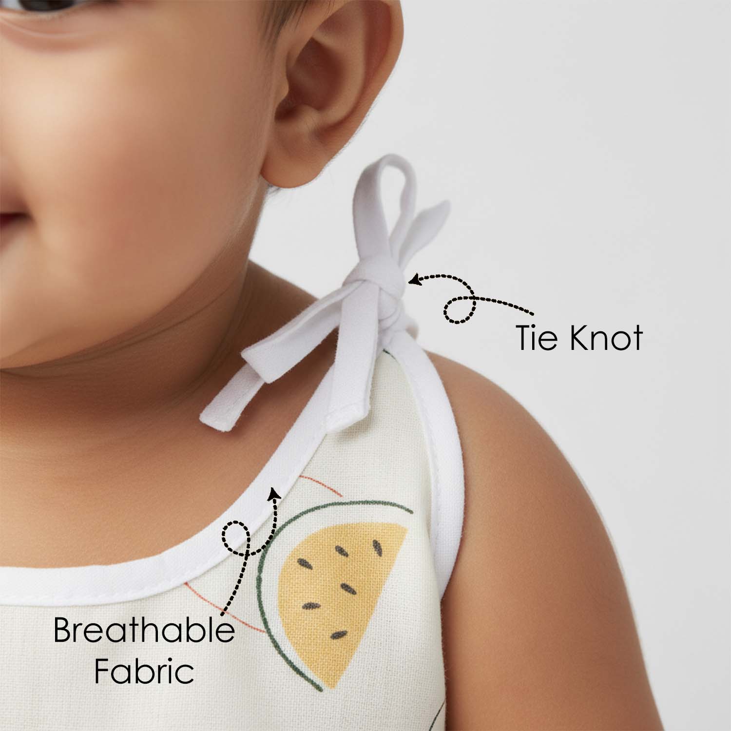 Baby Moo Car And Nature Theme Round Neck Sleeveless Tie Knot Cotton Jhablas 5 Pcs - Yellow, Multicolour