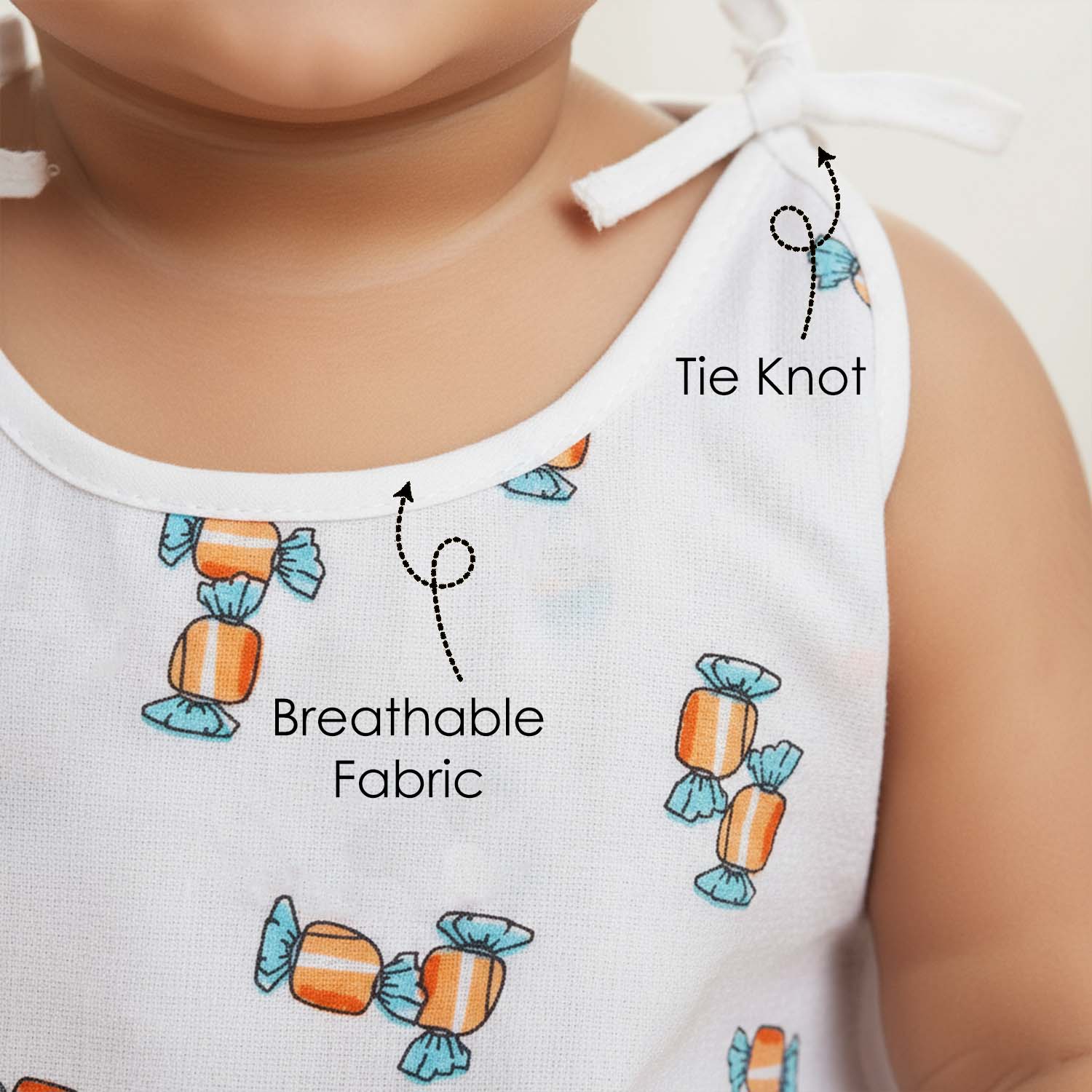 Baby Moo Cars And Stars Round Neck Sleeveless Tie Knot Cotton Jhablas 5 Pcs - Green, Multicolour