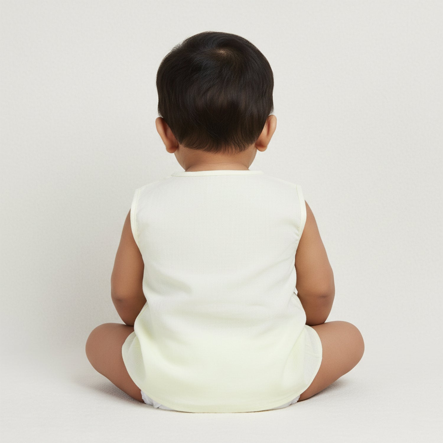 Baby Moo Solid V-Neck Sleeveless Front Opening Button Cotton Jhablas 5 Pcs - Blue, Multicolour