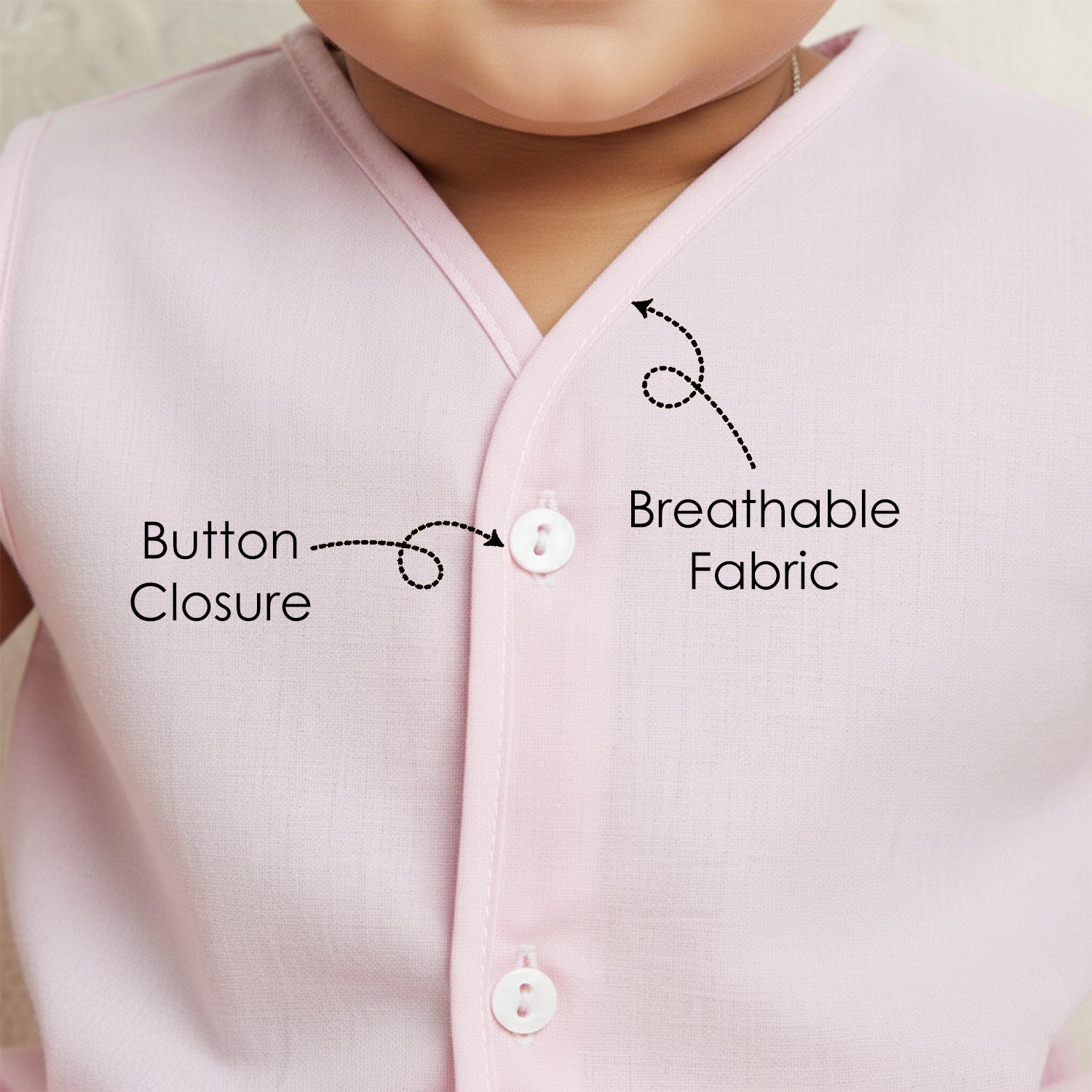 Baby Moo Solid V-Neck Sleeveless Front Opening Button Cotton Jhablas 5 Pcs - Blue, Multicolour