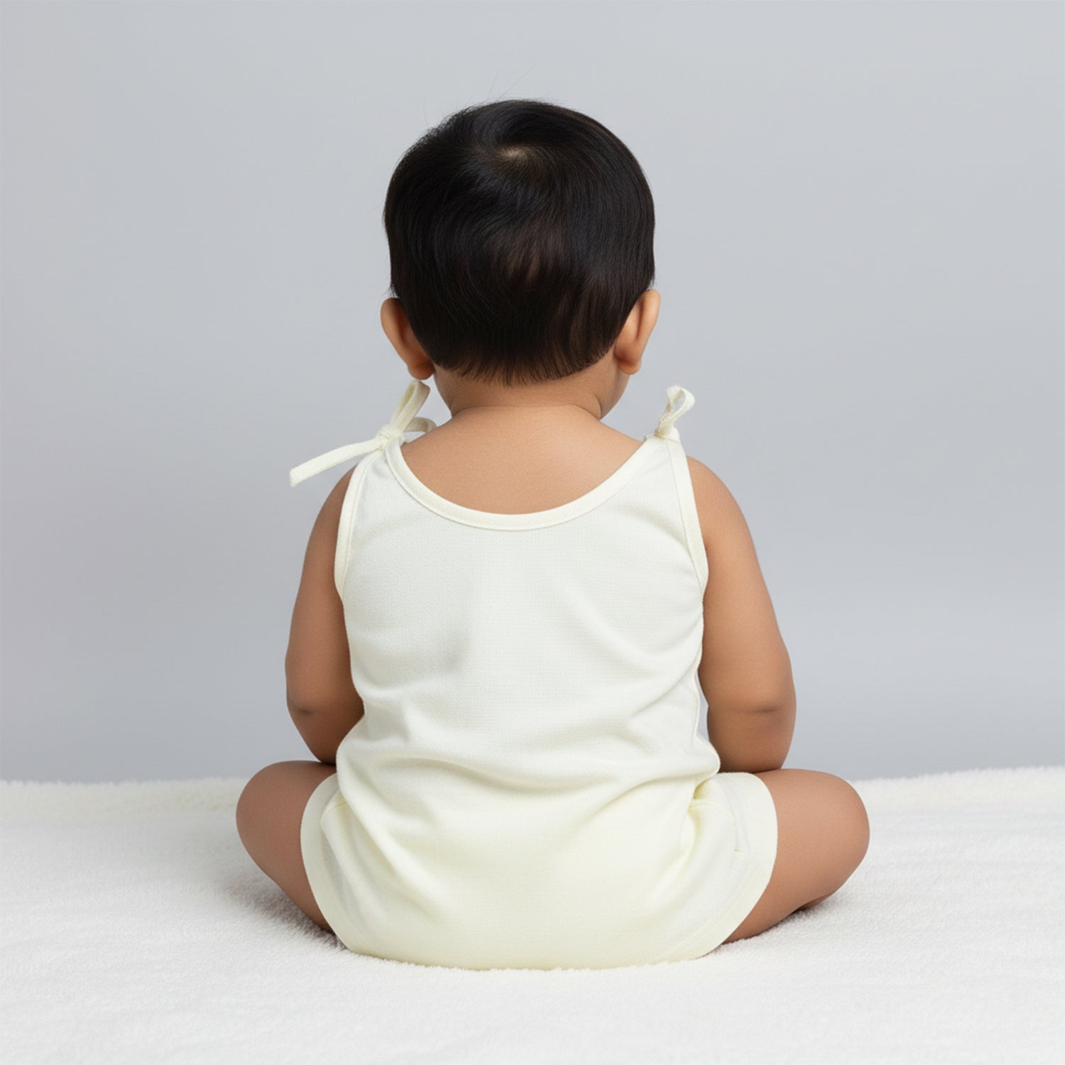 Baby Moo Solid Round Neck Sleeveless Tie Knot Cotton Jhablas 5 Pcs - Blue, Multicolour