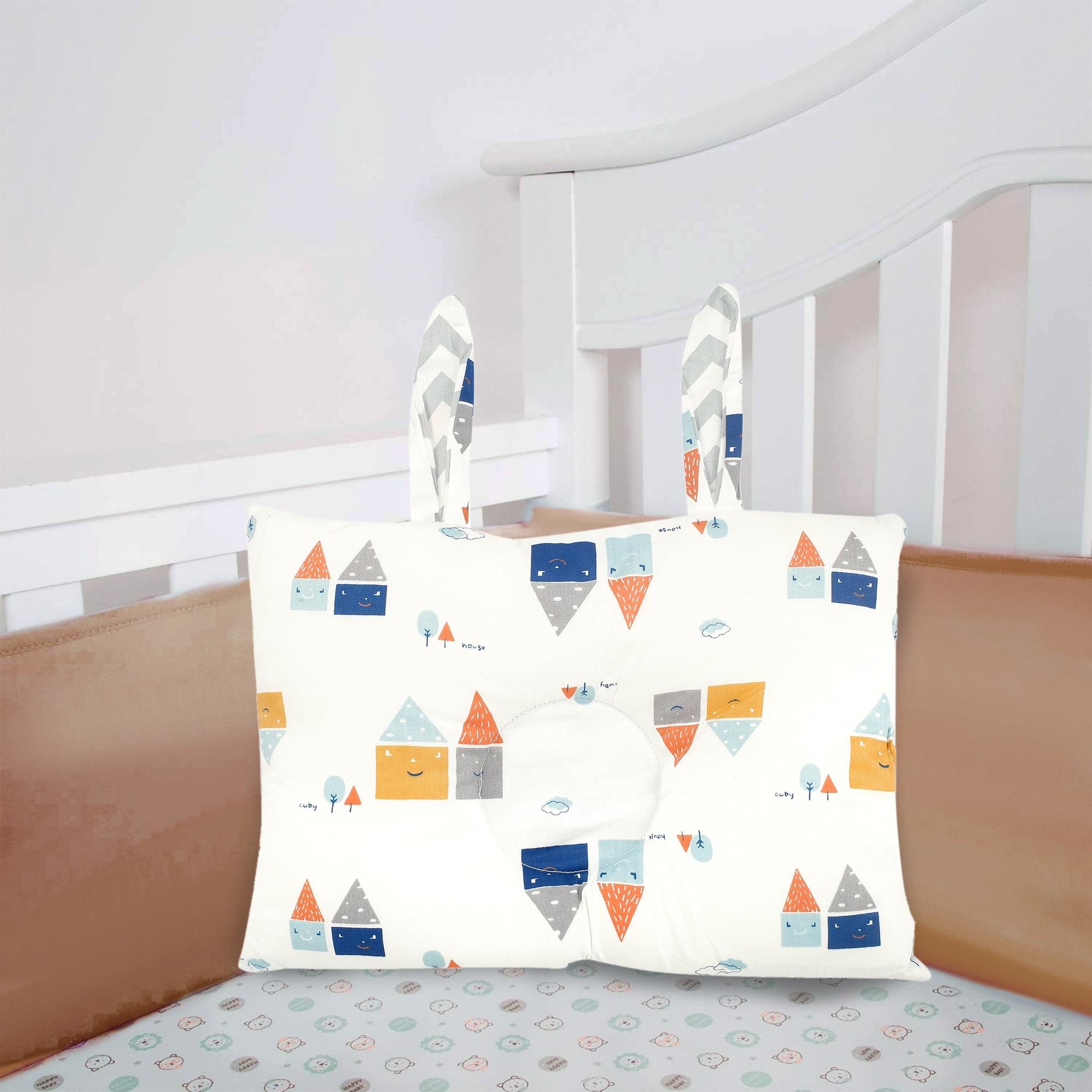 Abstract House White Print Double Sided Pillow - Baby Moo