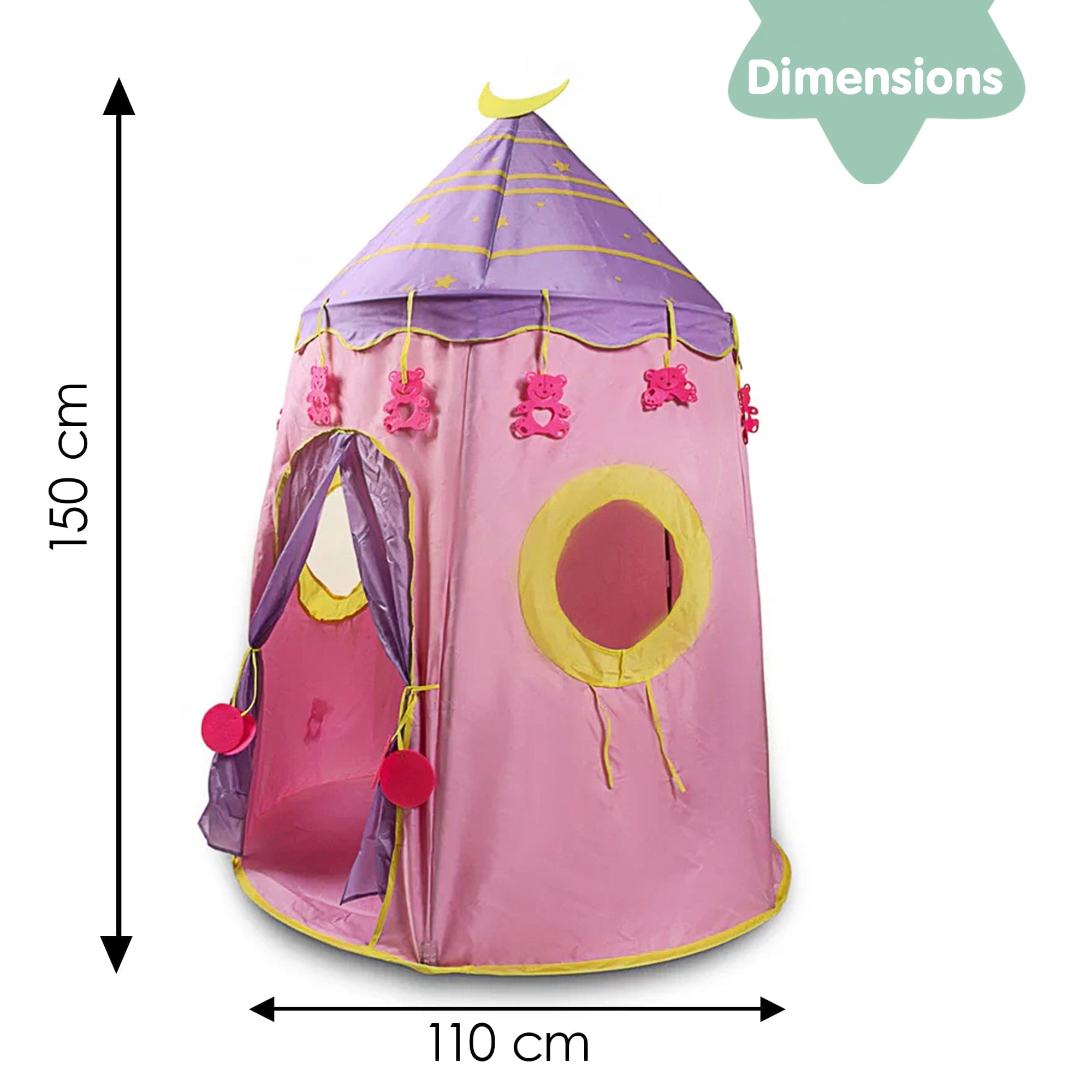 Playtime Foldable Tent House Star Teddy - Pink