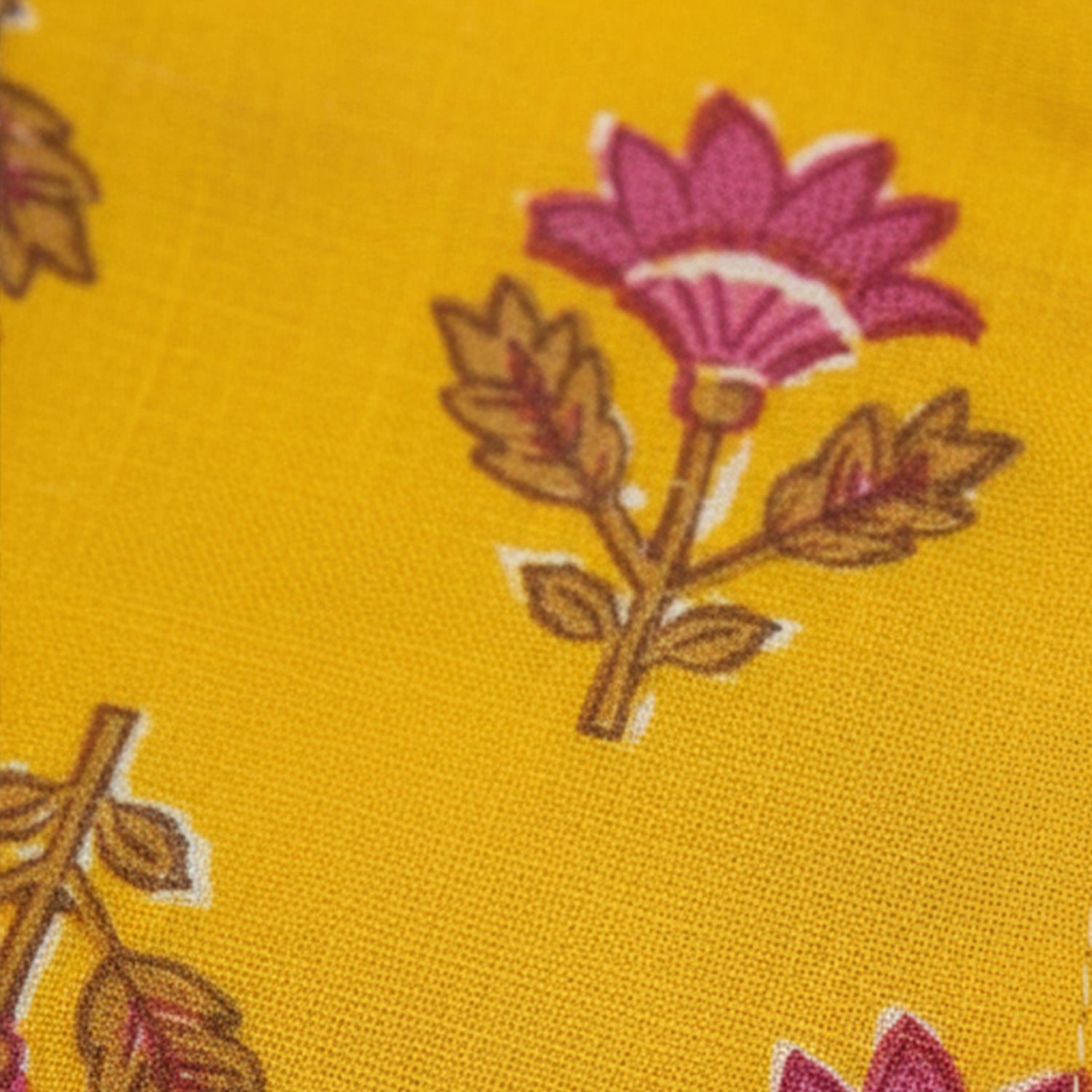 Baby Moo Floral Print Ethnic Kurta Pyjama Set - Yellow