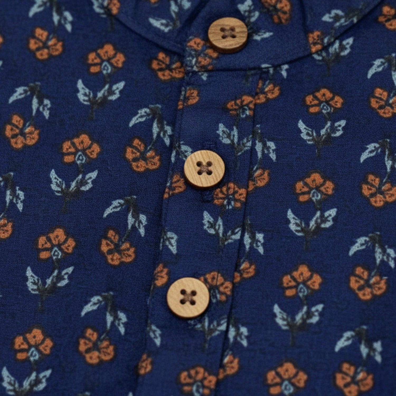 Baby Moo Floral Print Ethnic Boys Kurta Dhoti Set - Blue