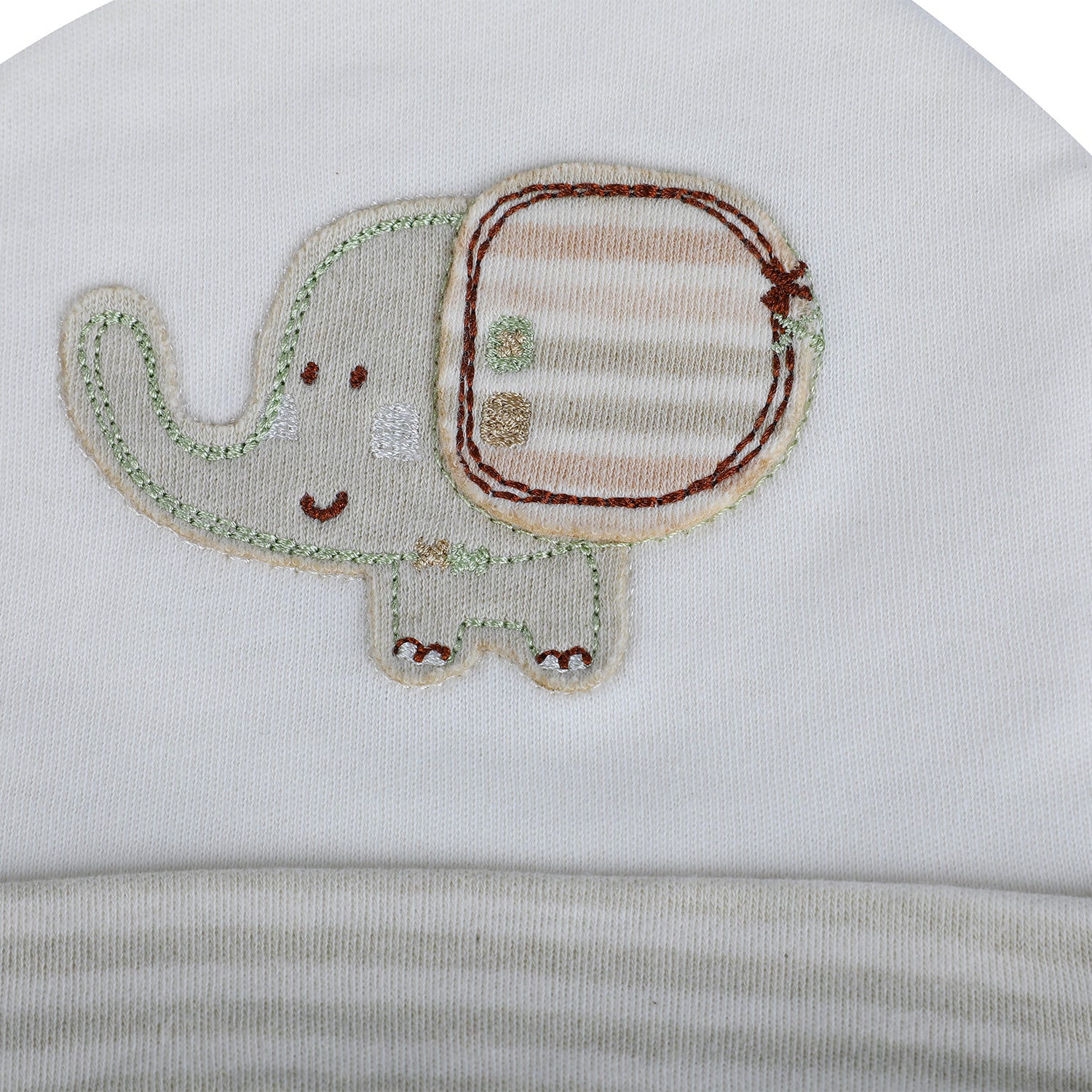 Baby Moo Elephant Organic Soft Cotton Cap - White - Baby Moo