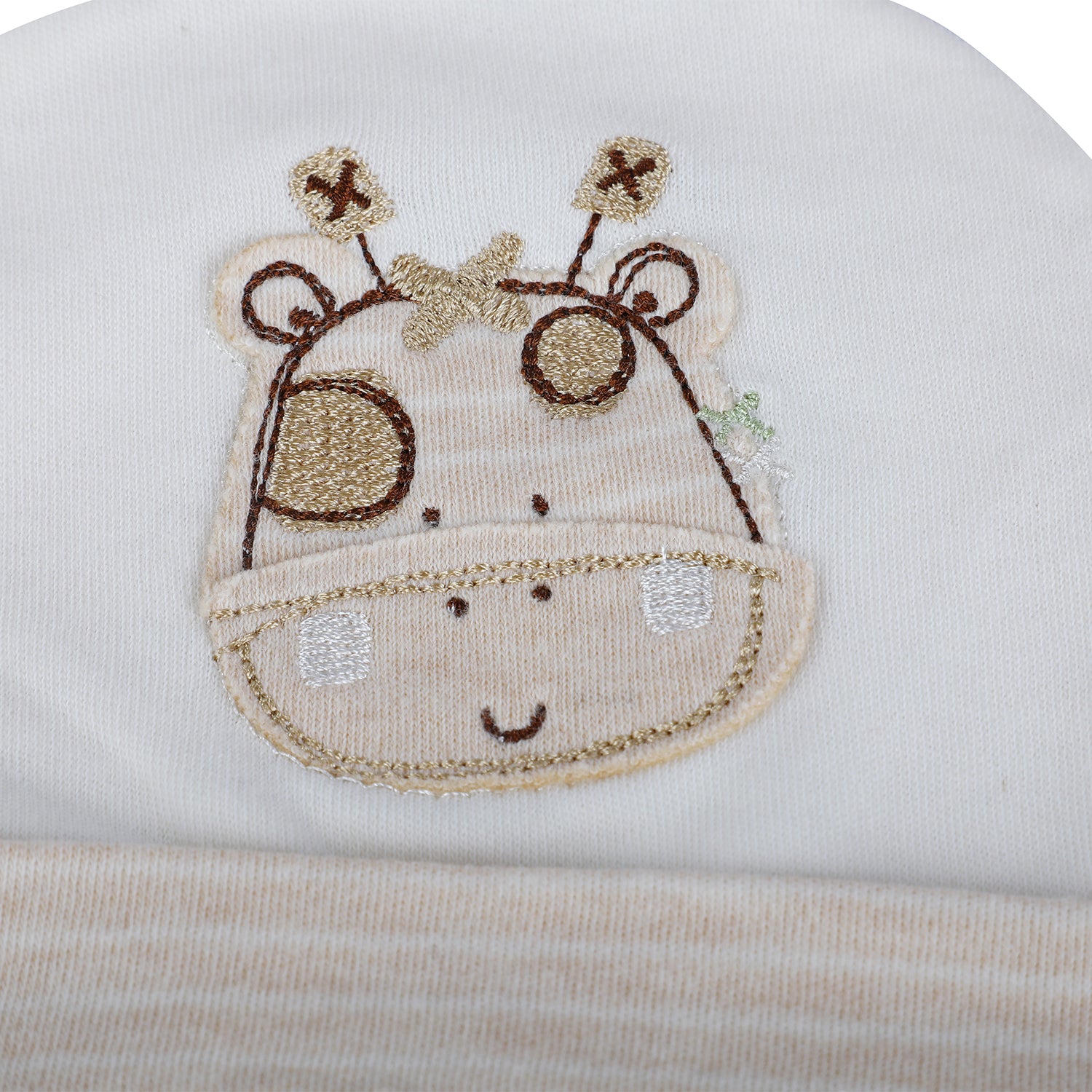 Baby Moo Giraffe Organic Soft Cotton Cap - White - Baby Moo