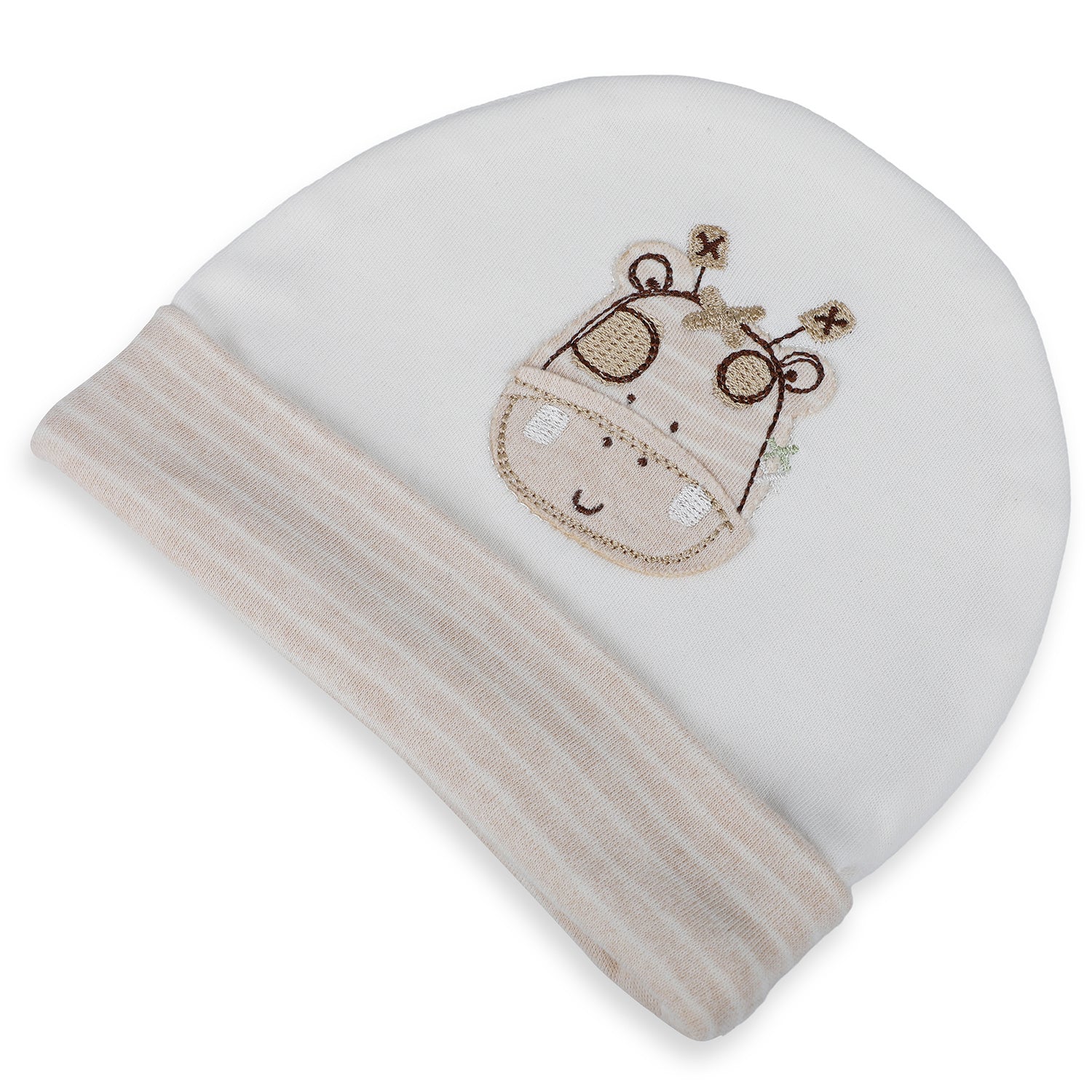 Baby Moo Giraffe Organic Soft Cotton Cap - White - Baby Moo