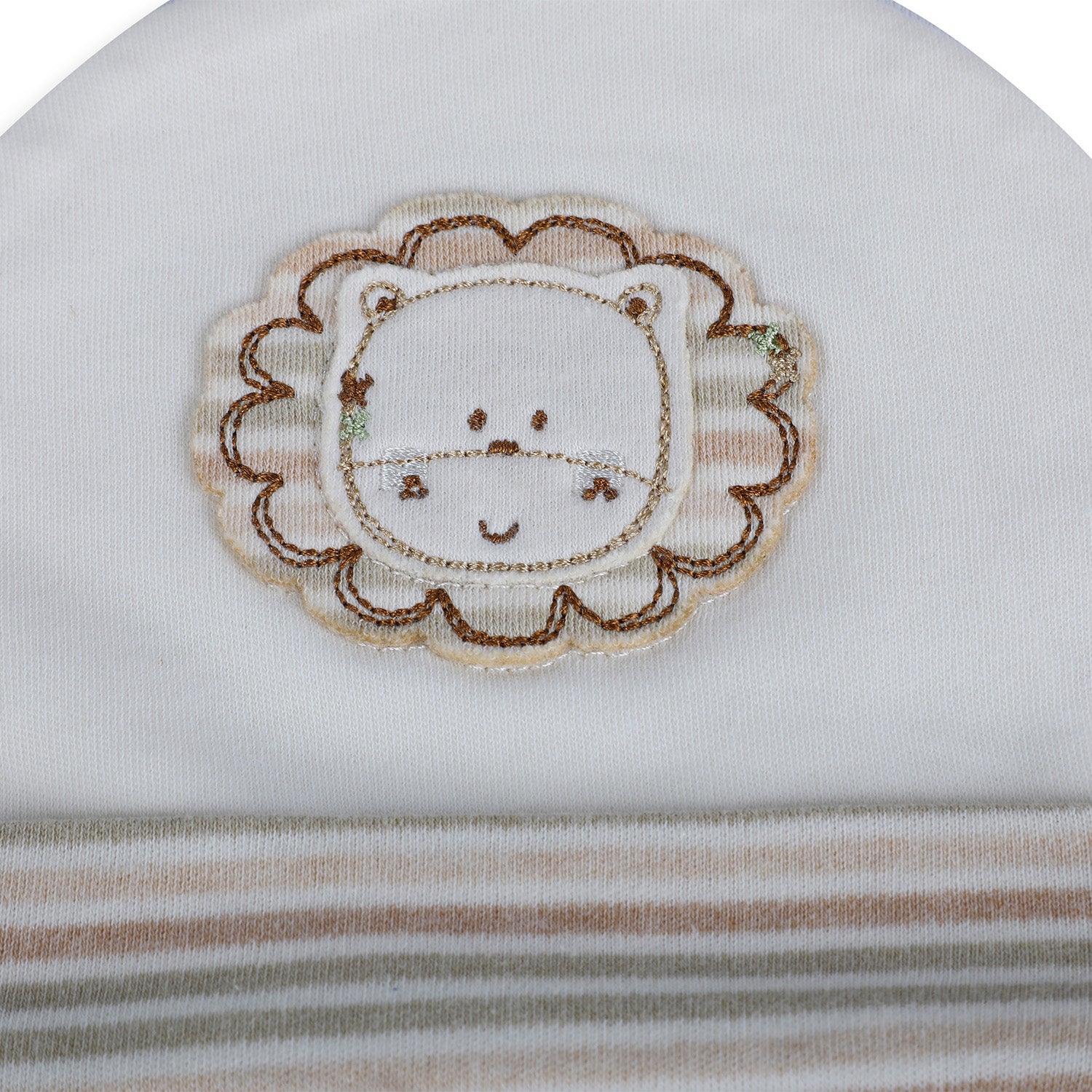 Baby Moo Forest Lion Organic Soft Cotton Cap - White - Baby Moo