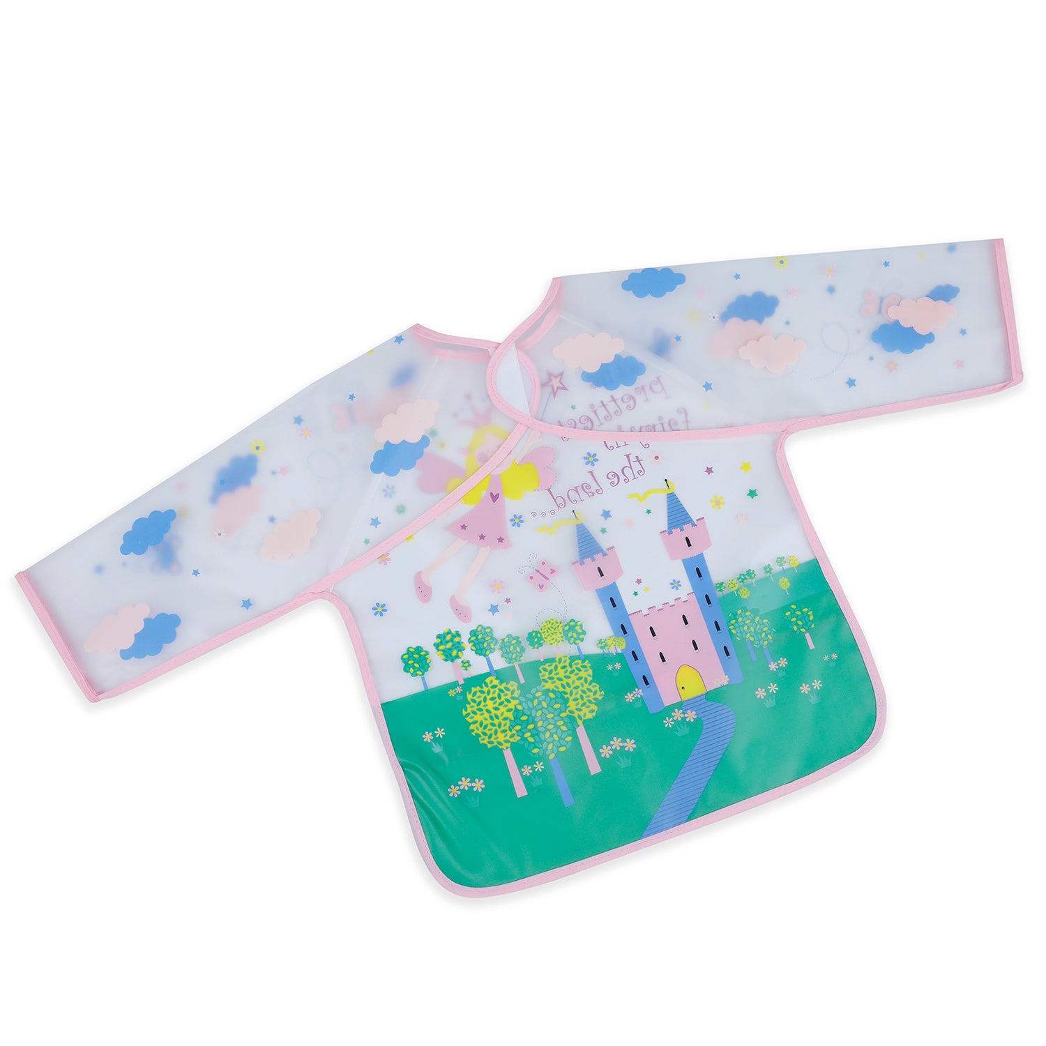 Baby Moo Prettiest Fairy Long Sleeves Waterproof Wear Me Bib - Pink - Baby Moo