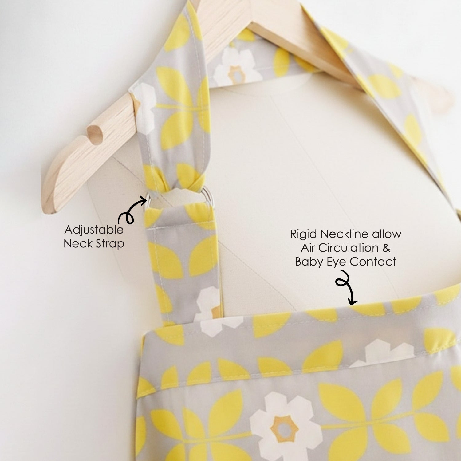 Baby Moo Floral Infant Feeding Nursing Cover - Yellow