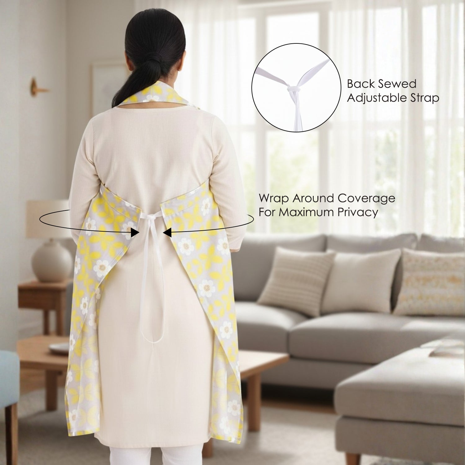 Baby Moo Floral Infant Feeding Nursing Cover - Yellow